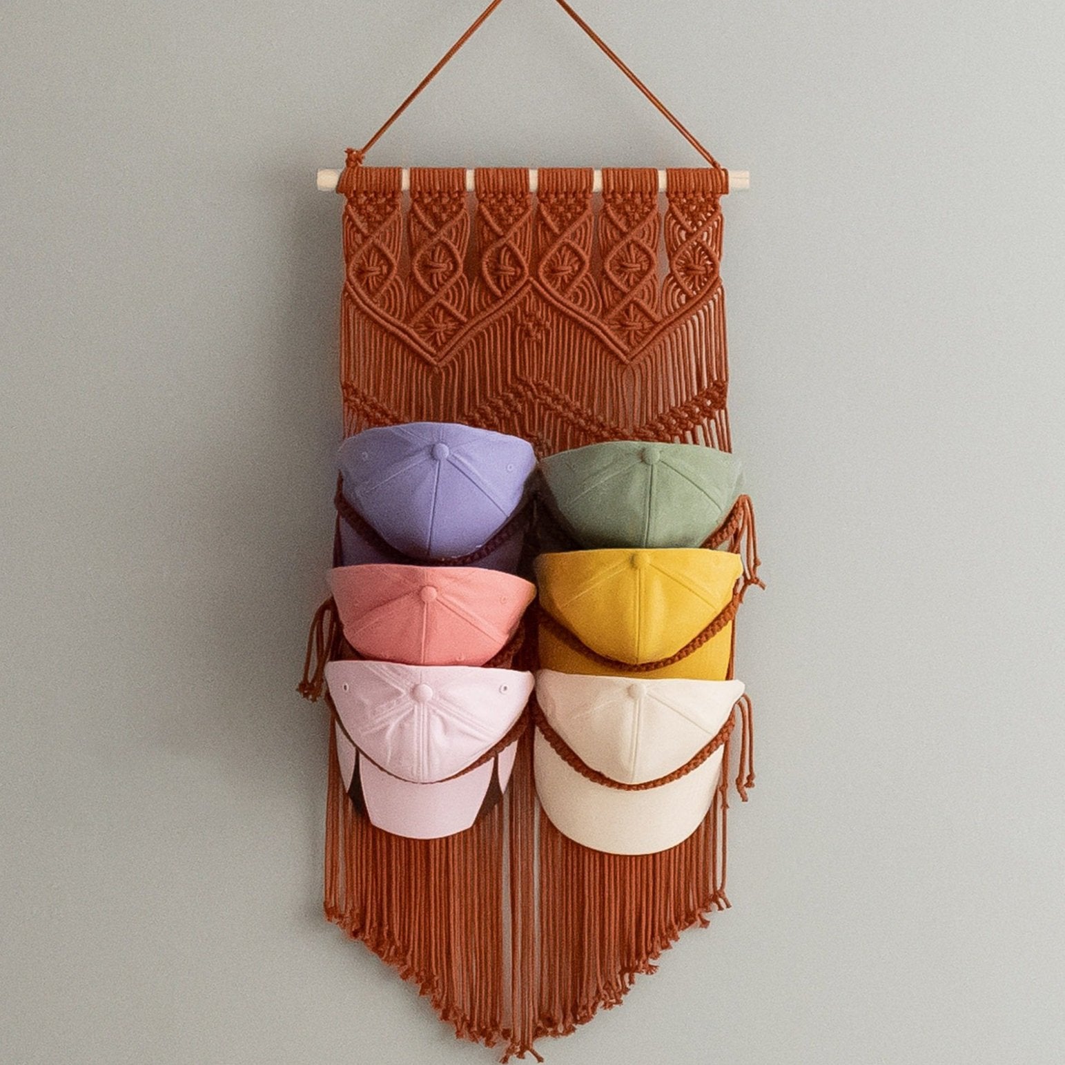 Macrame Cap Hanger For Stylish Hat Organization