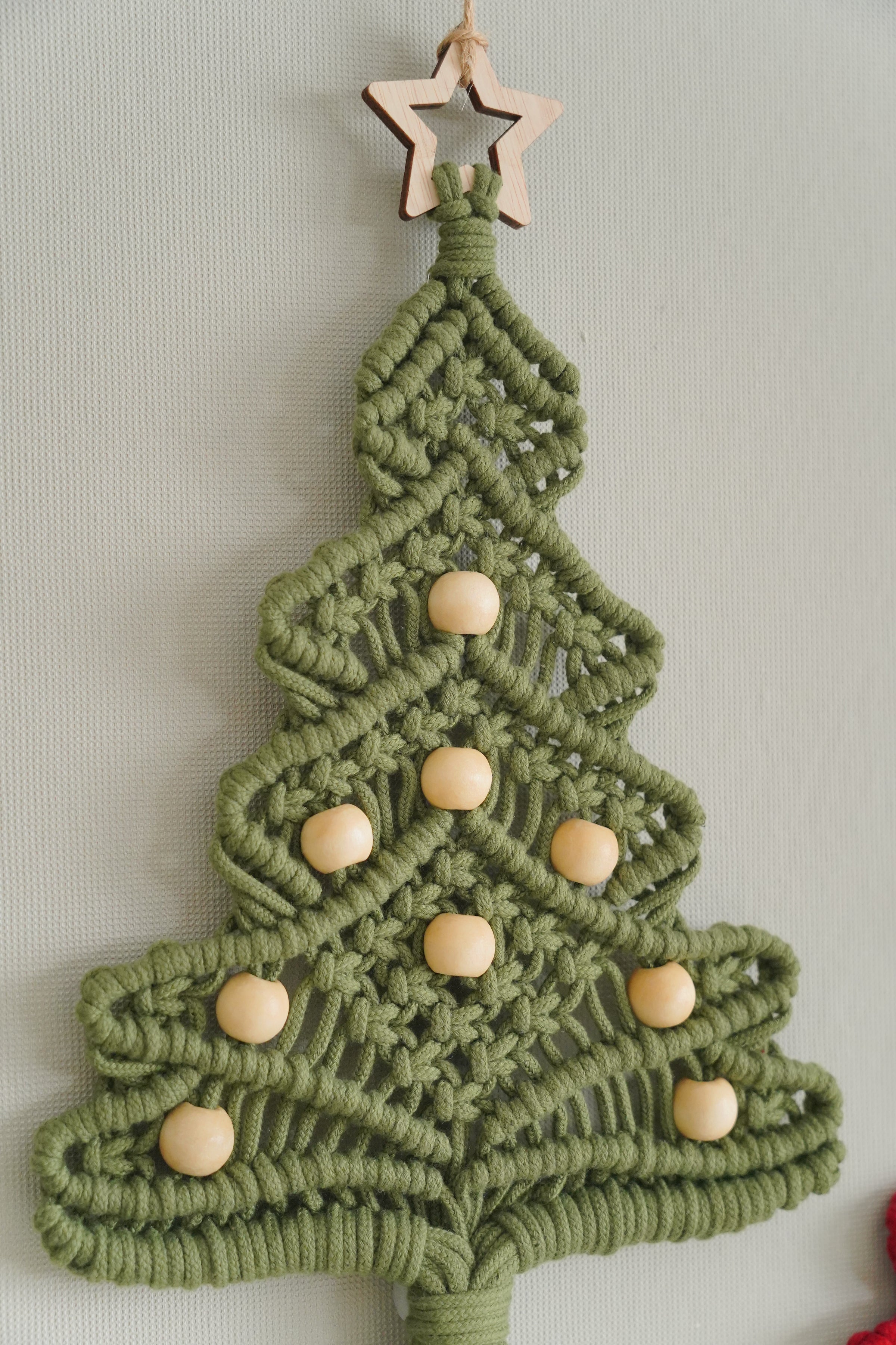 DIY Macrame Christmas Tree Kit – Cotton Cord Holiday Craft K55