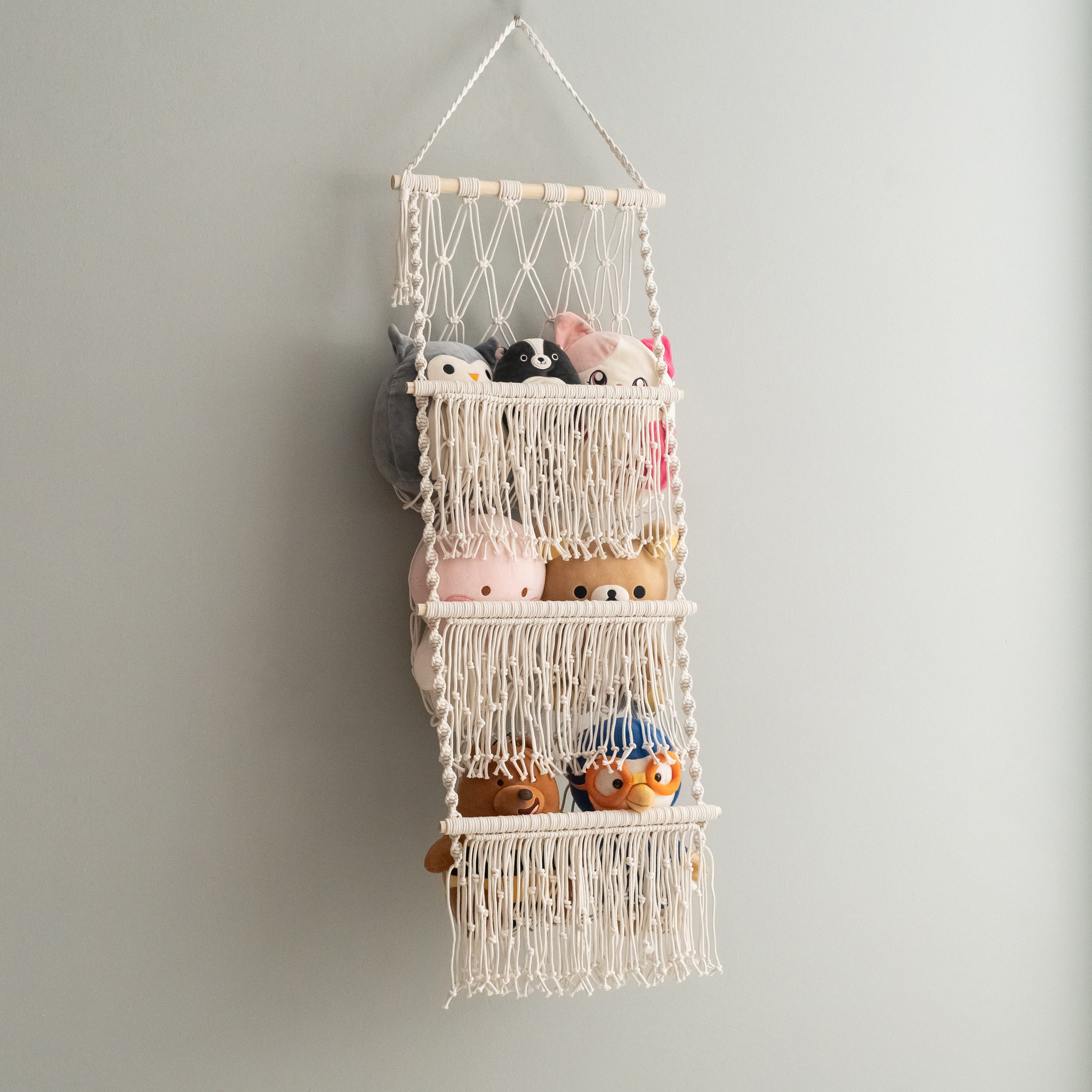 Toy Hammock - Macrame Hanging Toy Storage Organizer H72