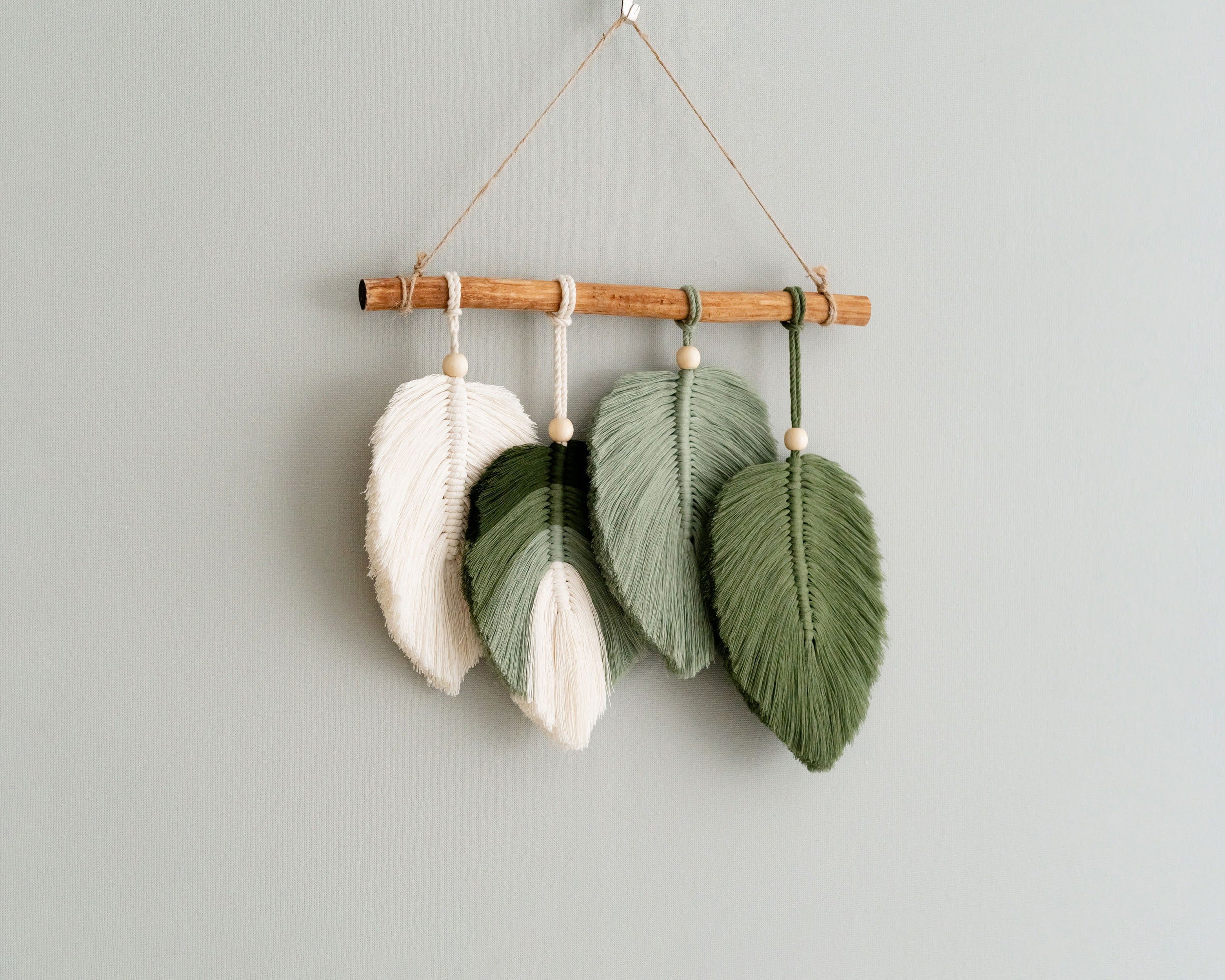 Tropical Farmhouse Macrame Leaves Wall Art For Home Decor