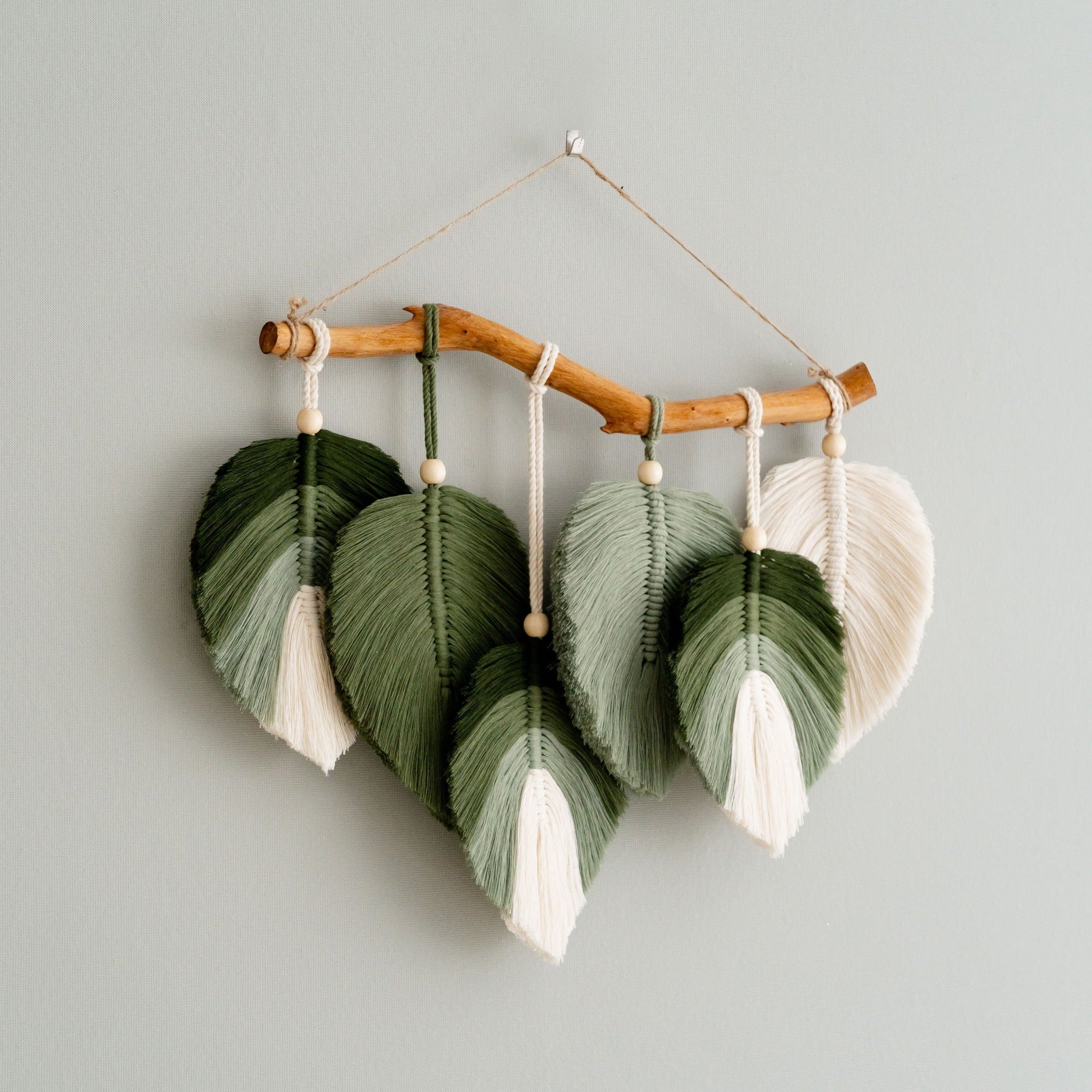 Tropical Farmhouse Macrame Leaves Wall Art For Home Decor