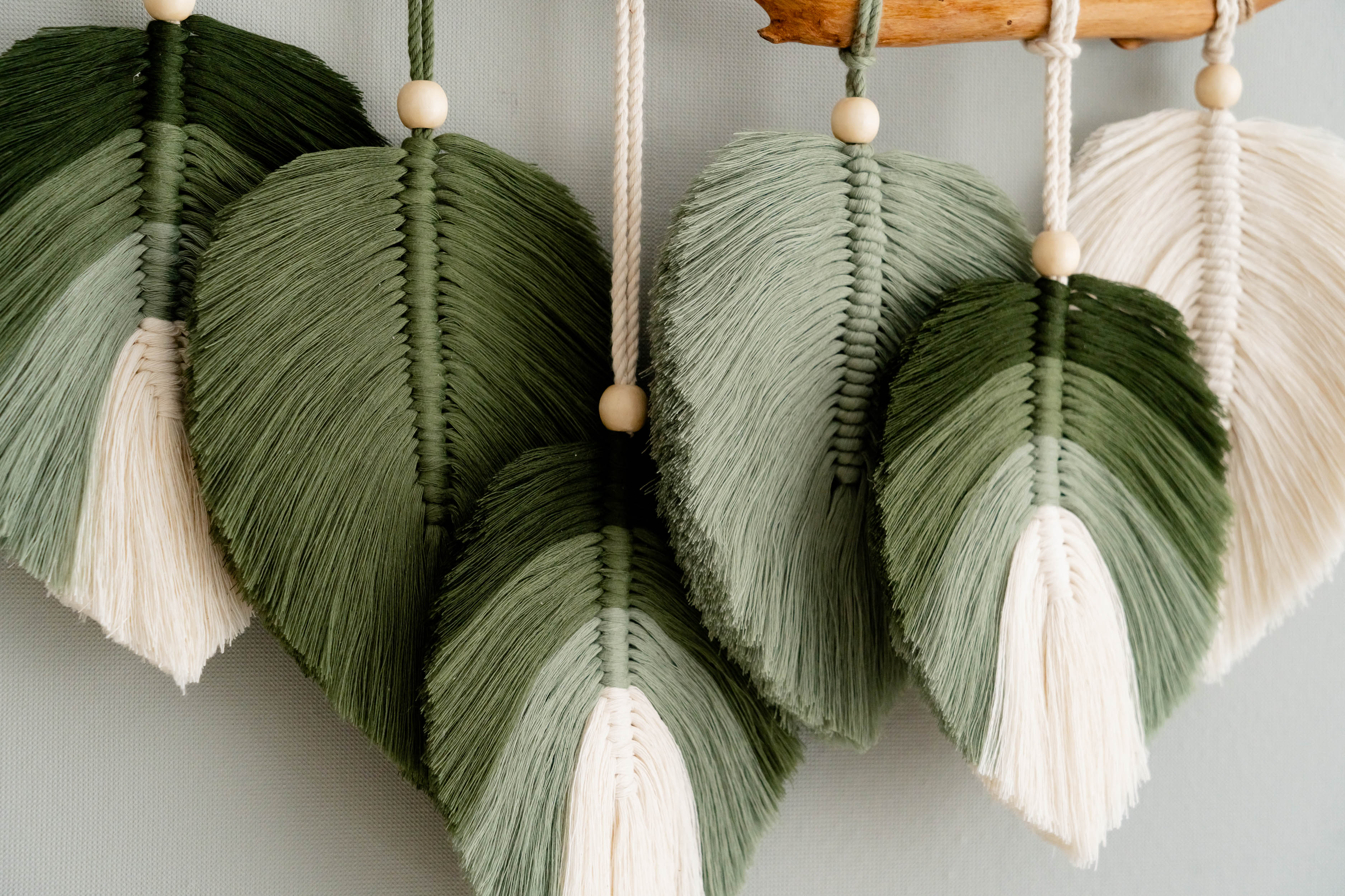 Tropical Farmhouse Macrame Leaves Wall Art For Home Decor