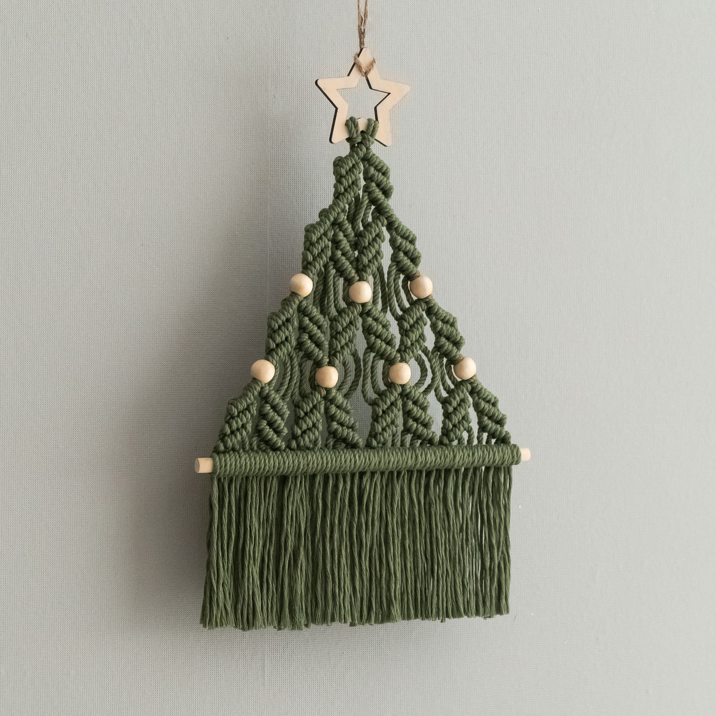 Christmas DIY Wall Decor – Cotton Macrame Tree Kit with Wood Beads K20