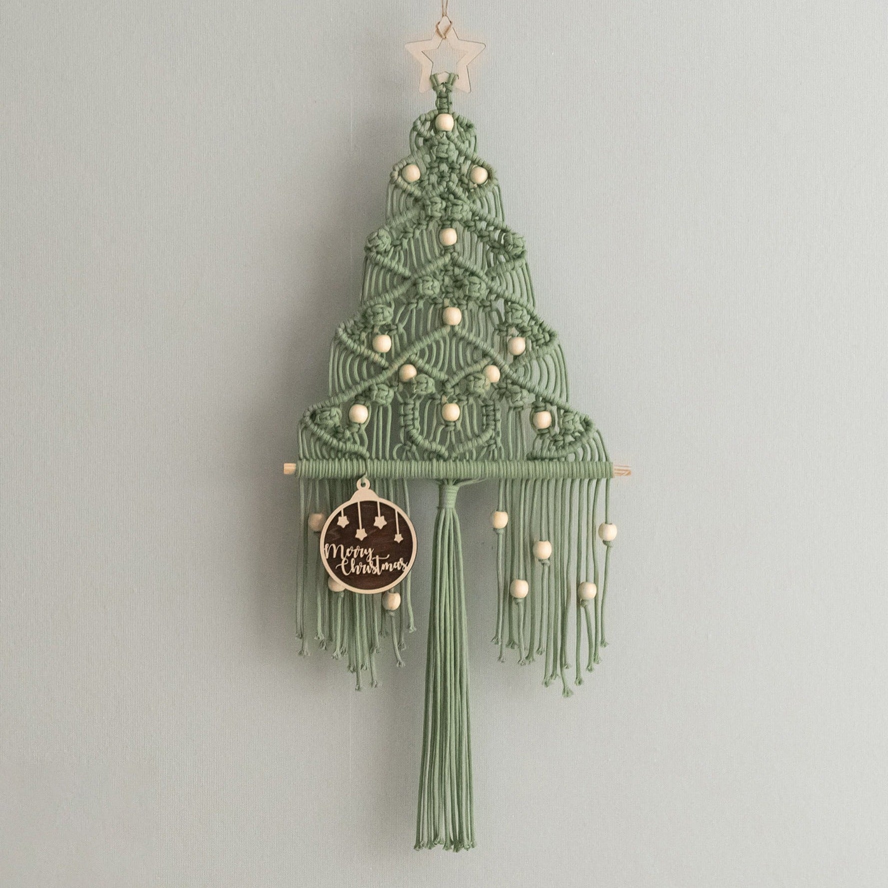 Macrame Christmas Tree Wall Hanging for Holiday Wall Decor X30
