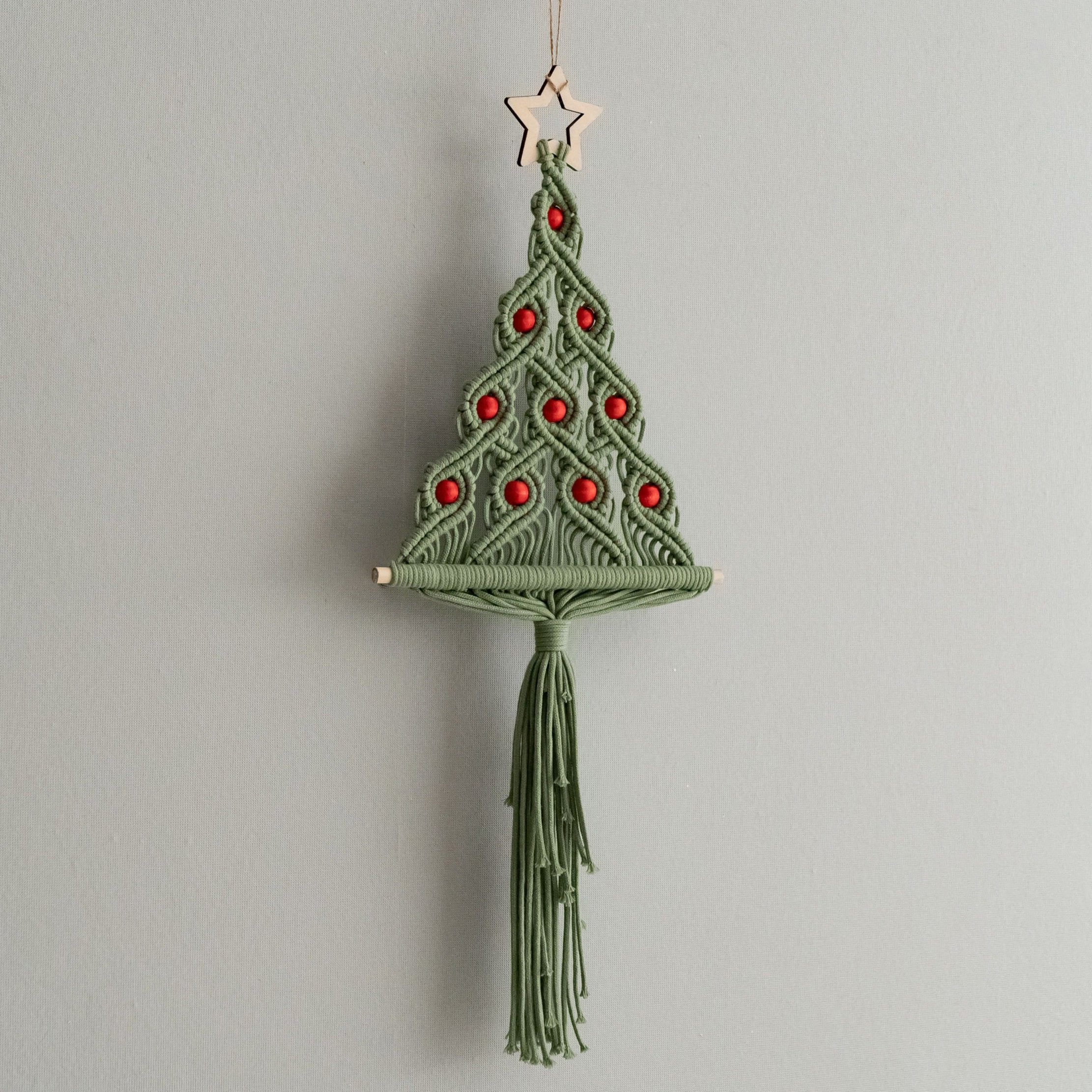 Macrame Christmas Tree for Boho-Inspired Holiday Wall Decor