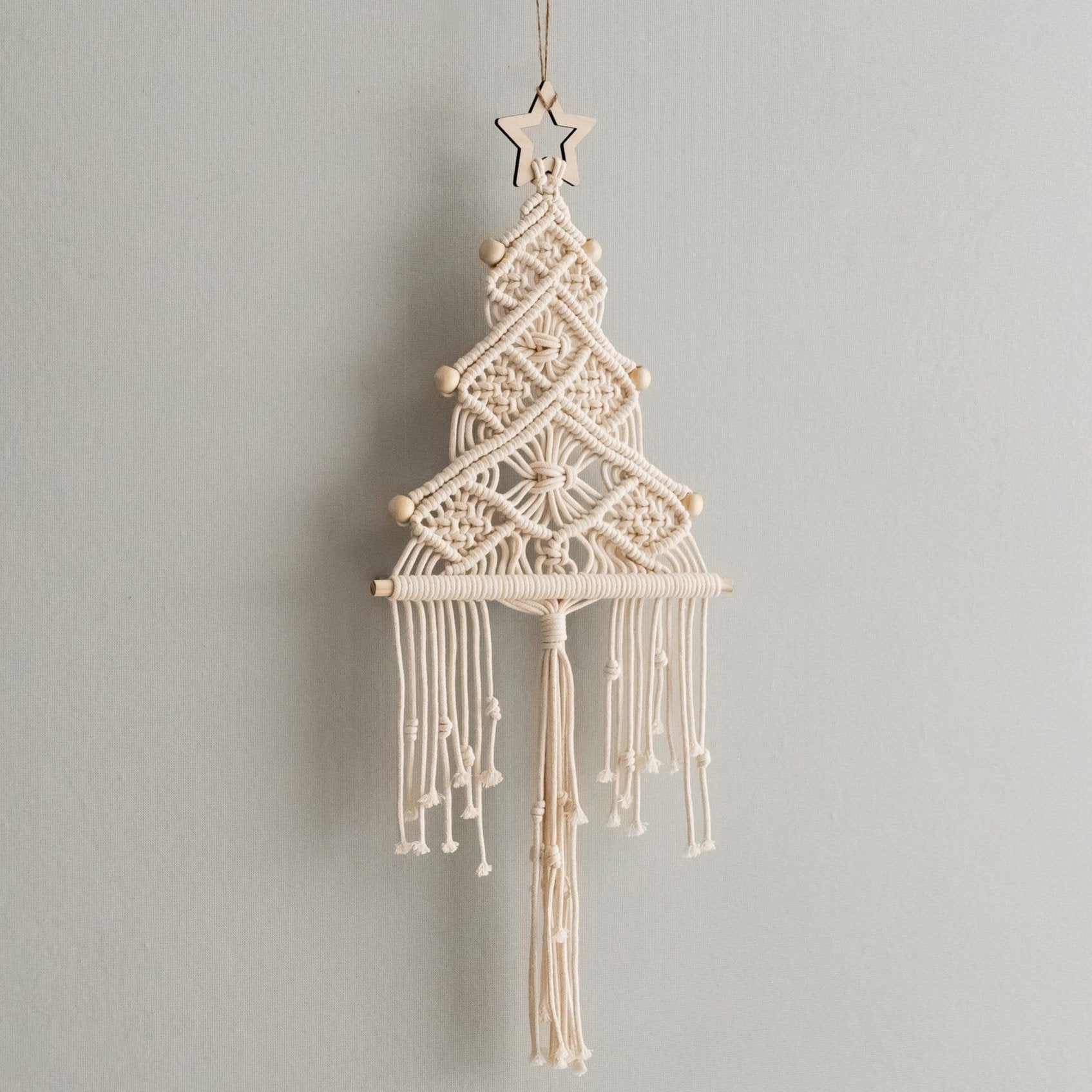 Makramee Weihnachtsbaum-Wandbehang für Boho-Weihnachtsdekoration 