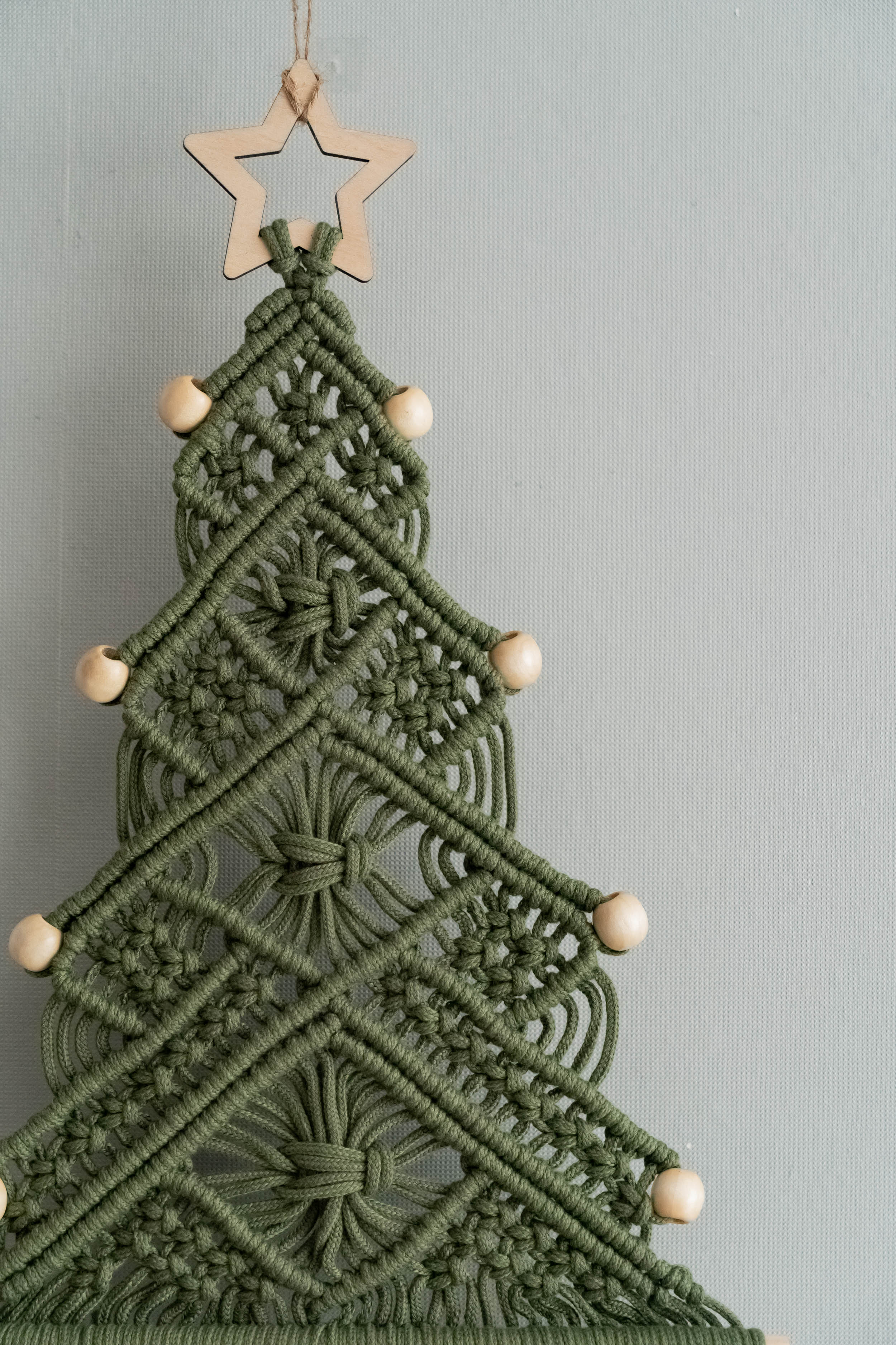 Makramee Weihnachtsbaum-Wandbehang für Boho-Weihnachtsdekoration 