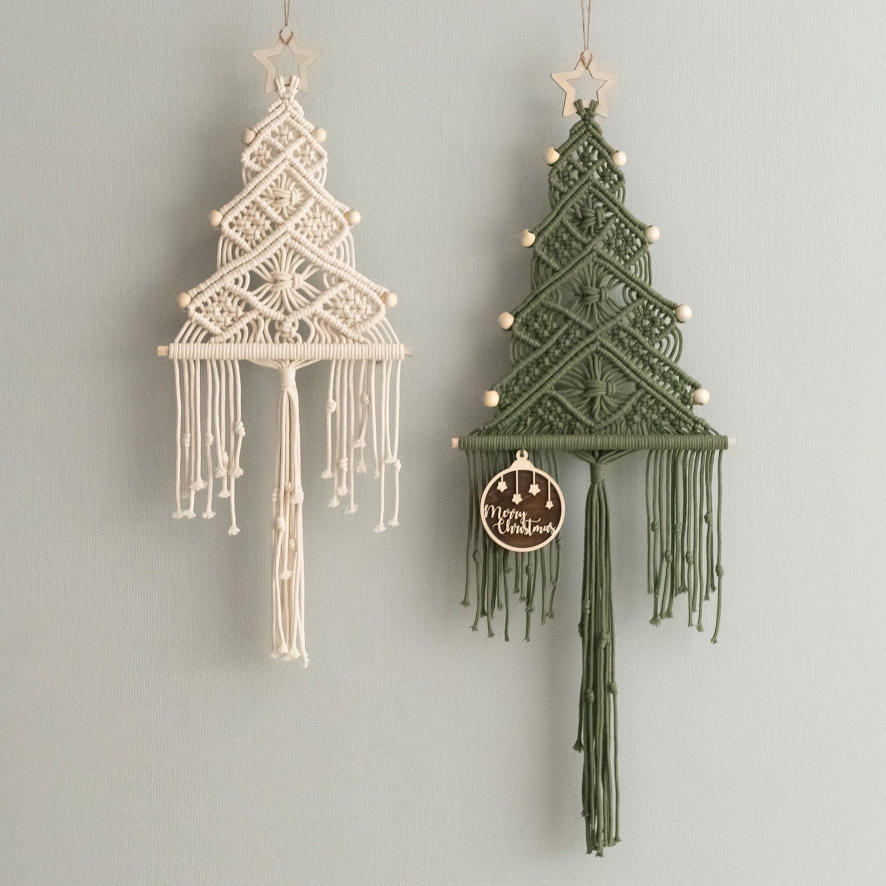 Macrame Christmas Tree Wall Hanging – Boho Holiday Cotton Decor X32