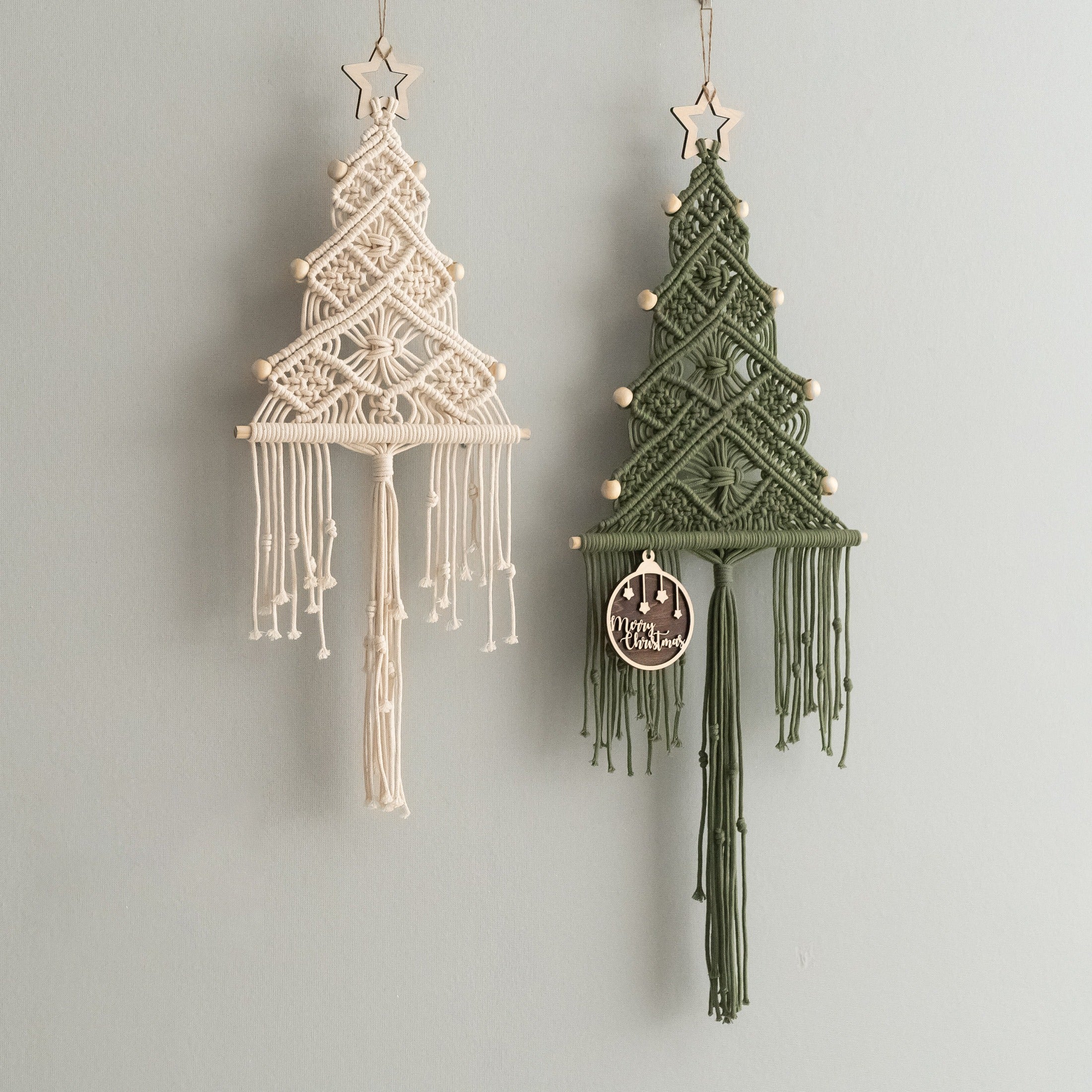Macrame Christmas Tree Wall Hanging – Boho Holiday Cotton Decor X32