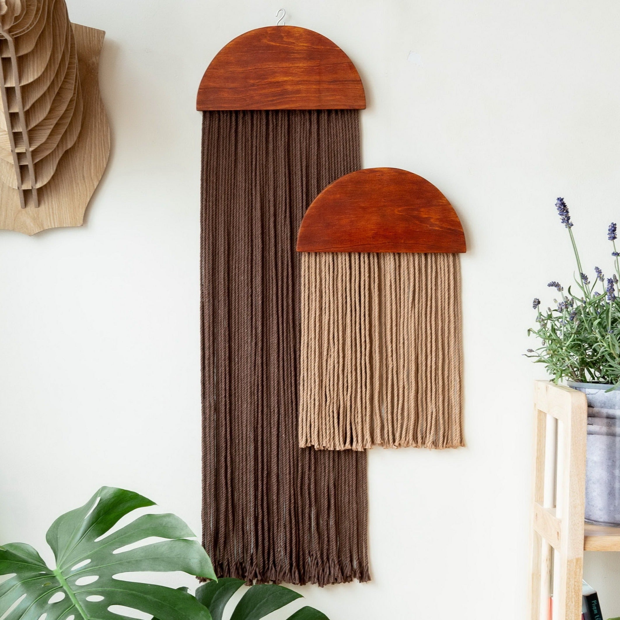 Half Moon Fiber Art Wall Hanger for Modern Decoration