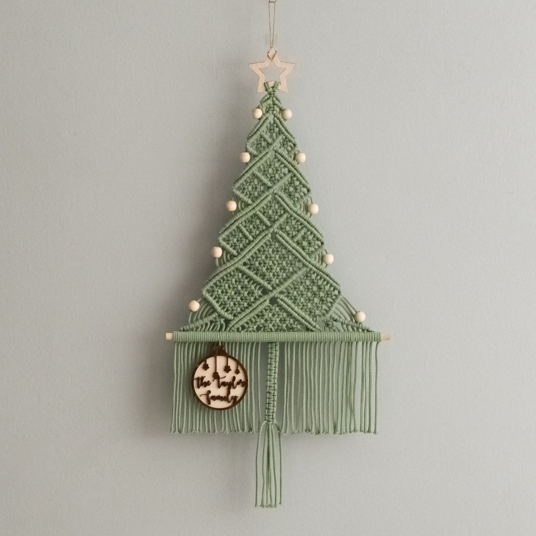 Macrame Christmas Tree for Holiday Wall Art