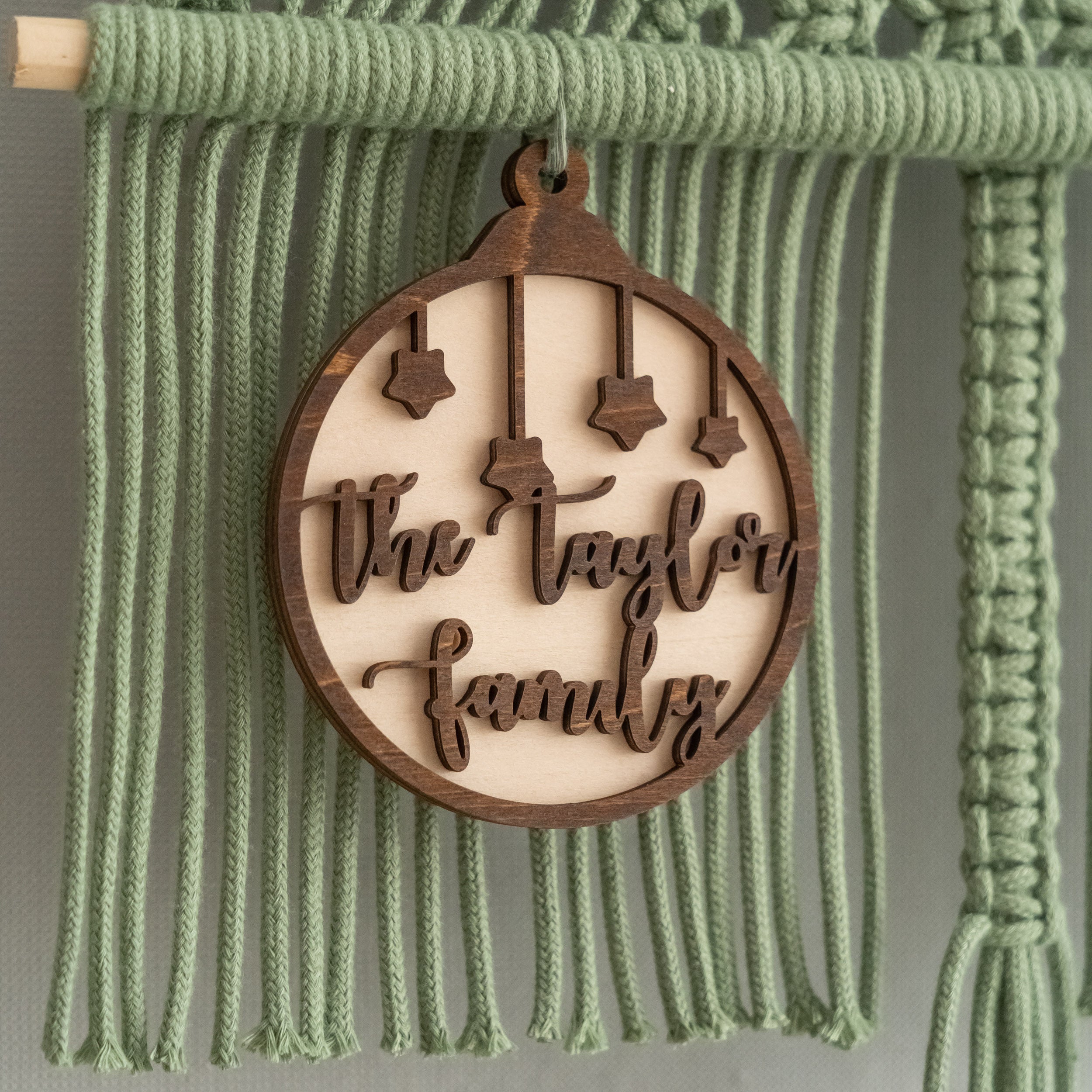 Macrame Beaded Christmas Tree Ornament – Rustic Cotton Cord Decor X33