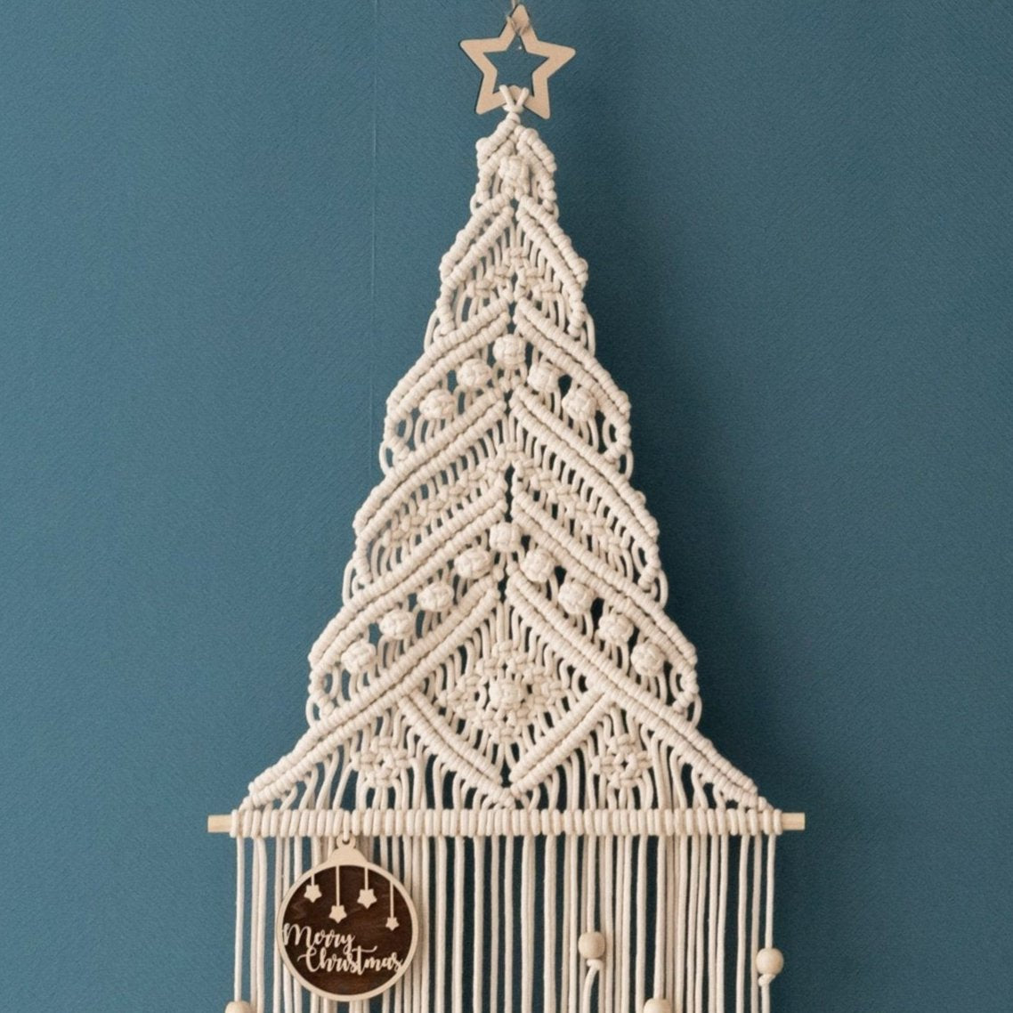 Macrame Christmas Tree – Rustic Boho Wall Hanging Holiday Decor X47