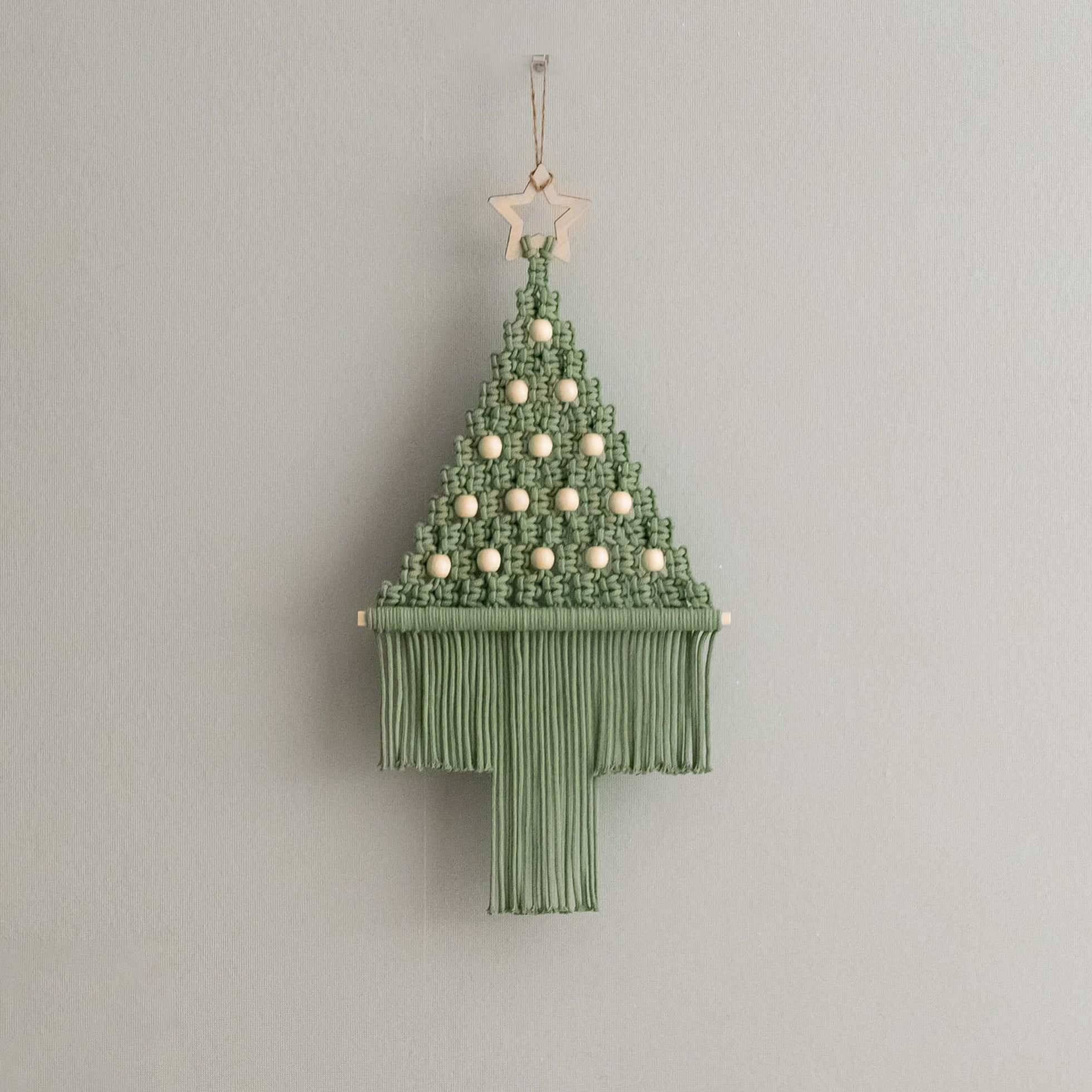 Makramee-Weihnachtsbaum-DIY-Set für lustige Wanddekorations-Bastelprojekte