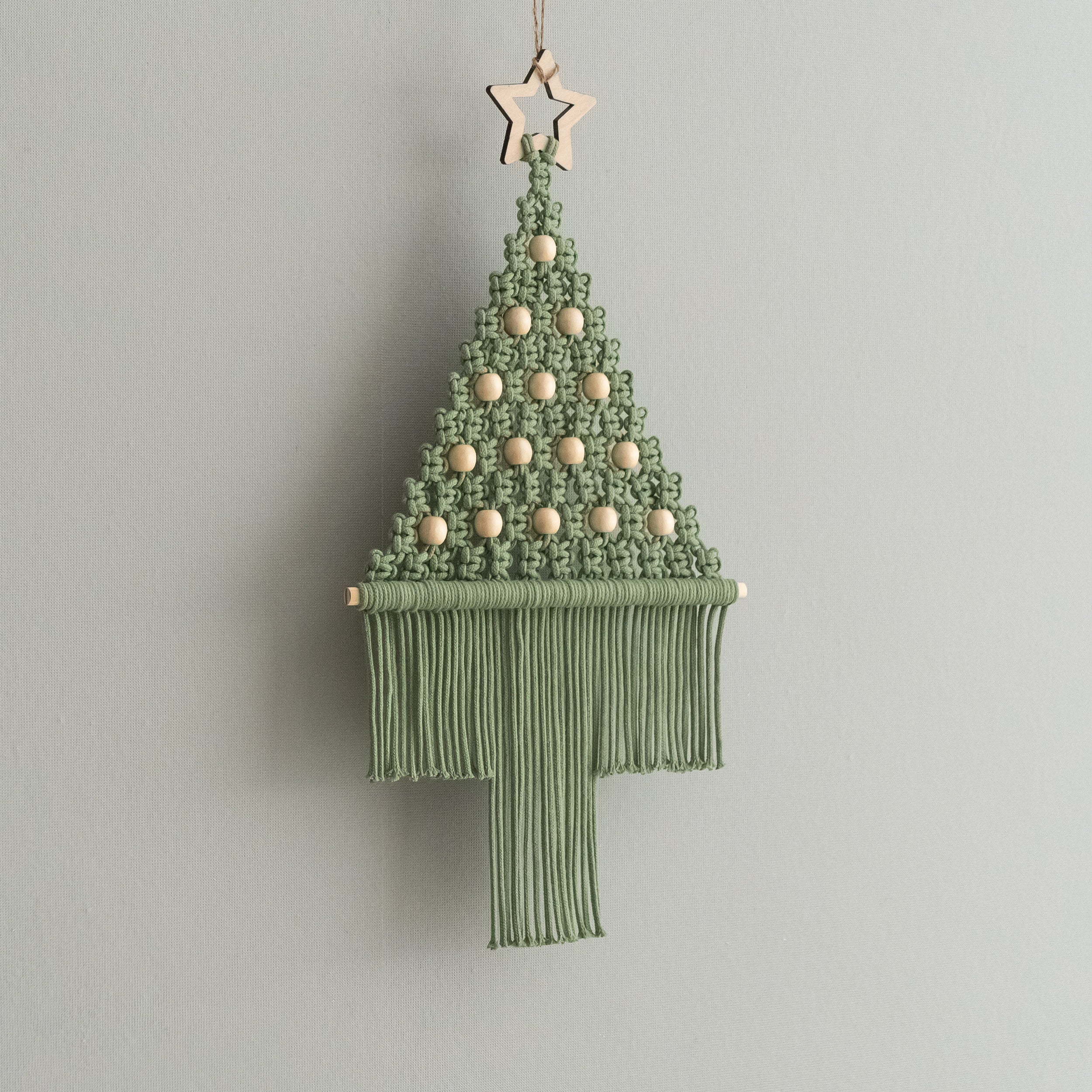 Makramee-Weihnachtsbaum-DIY-Set für lustige Wanddekorations-Bastelprojekte