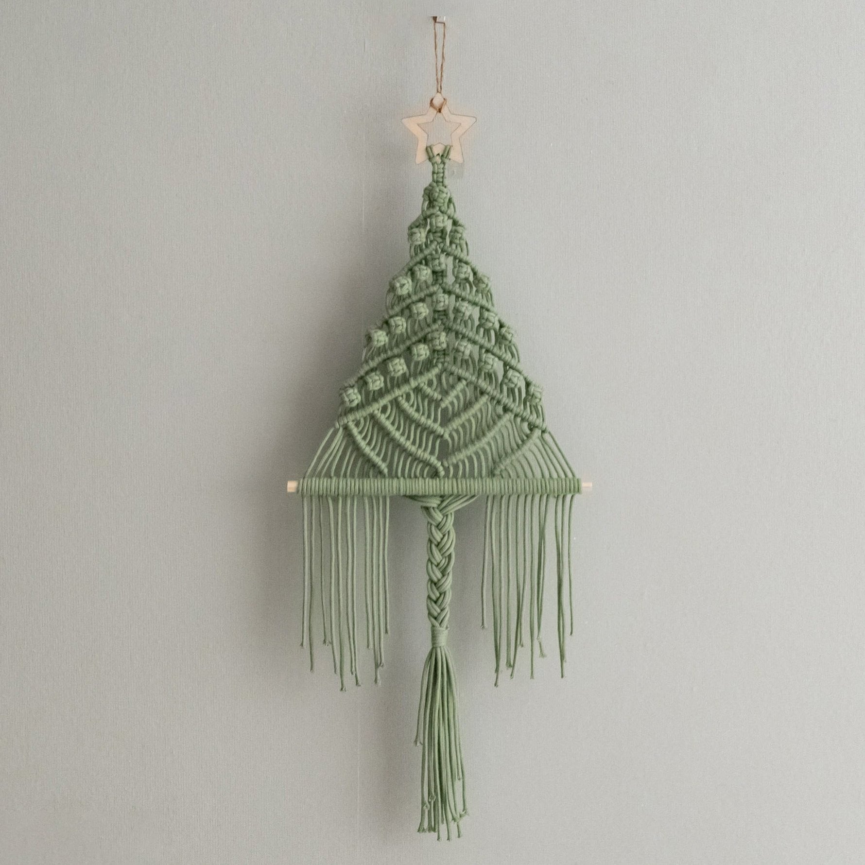 Makramee Weihnachtsbaum-Wandkunst für Boho-Weihnachtsdekoration 