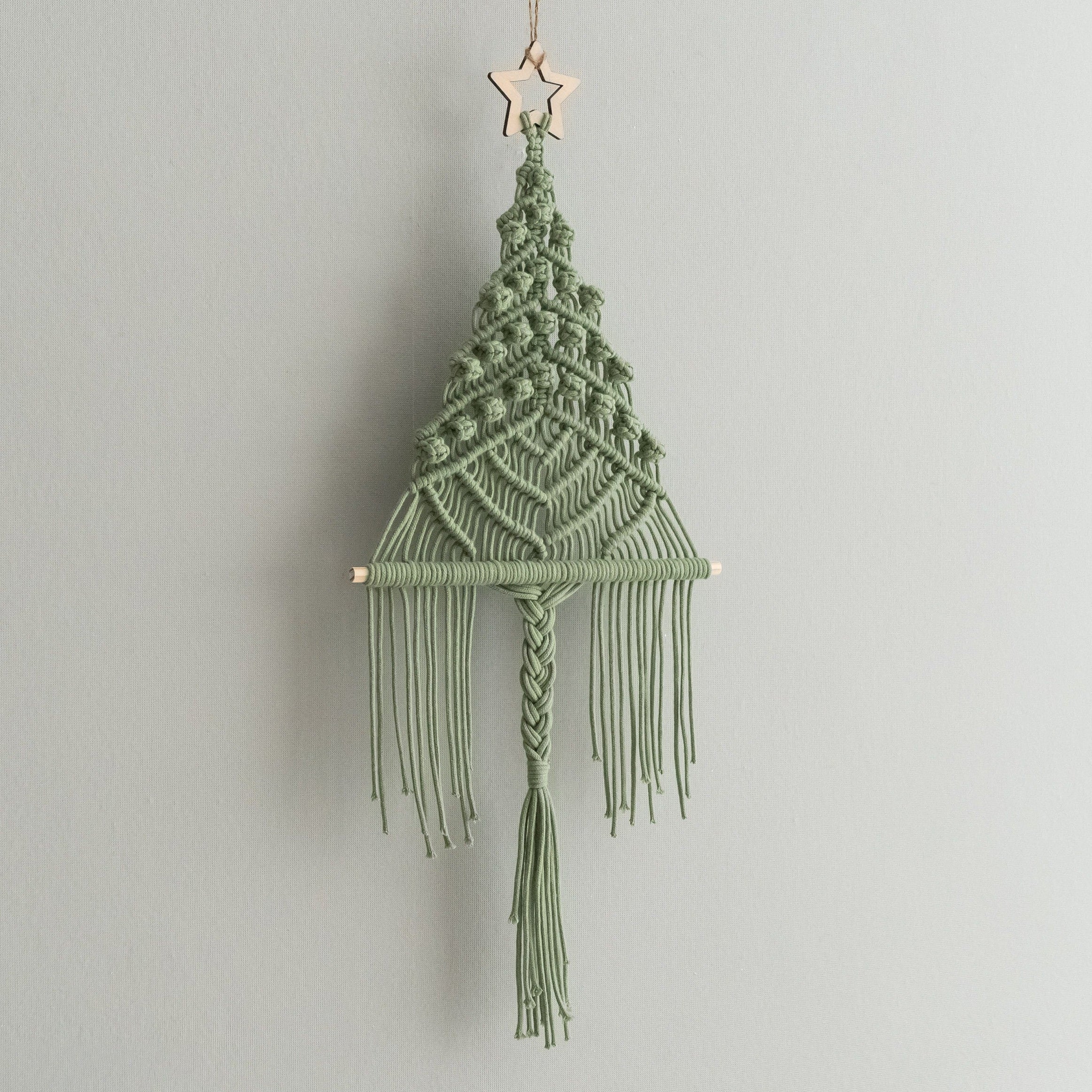Macrame Christmas Tree Wall Hanging for Christmas Wall Decor X61