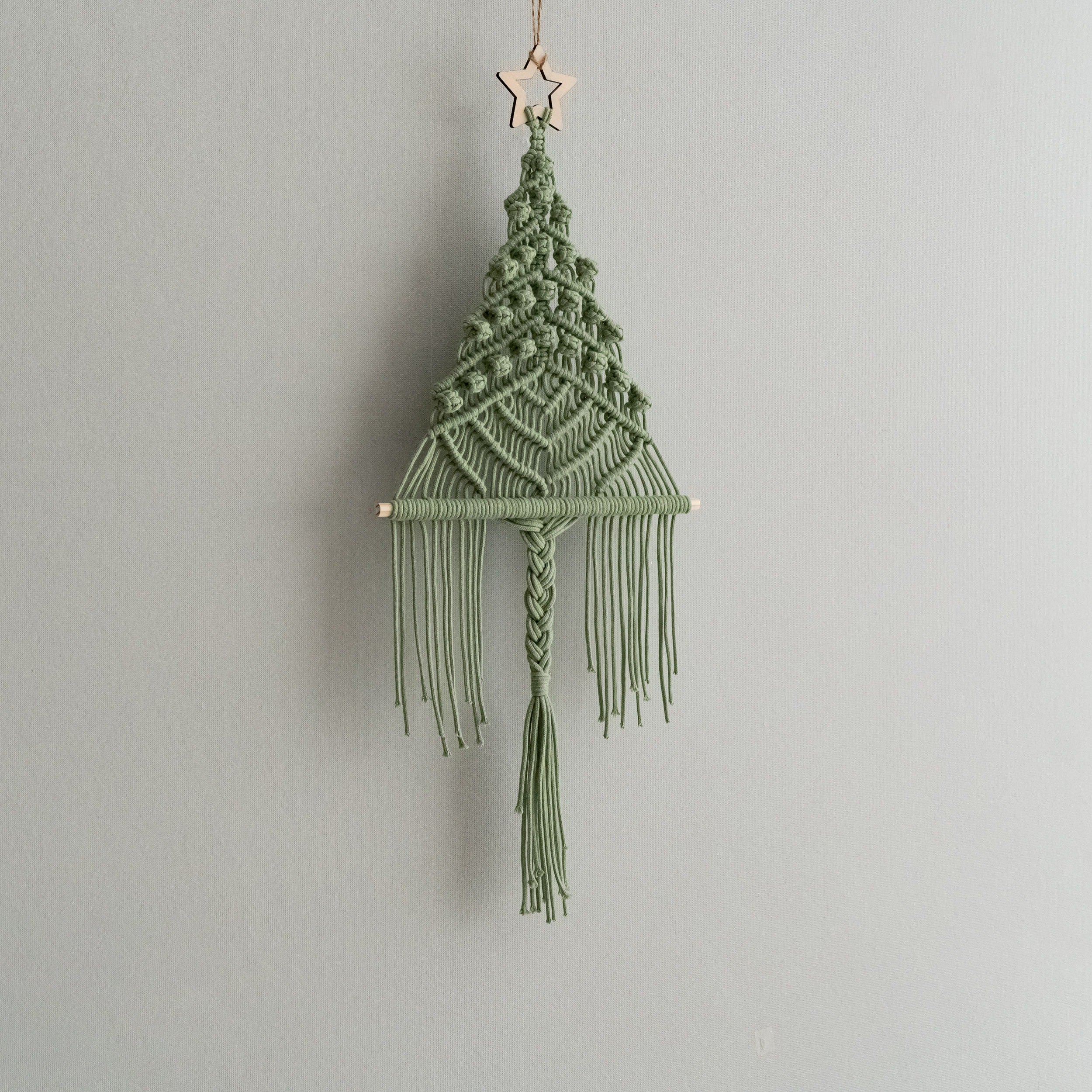 Makramee Weihnachtsbaum-Wandkunst für Boho-Weihnachtsdekoration 