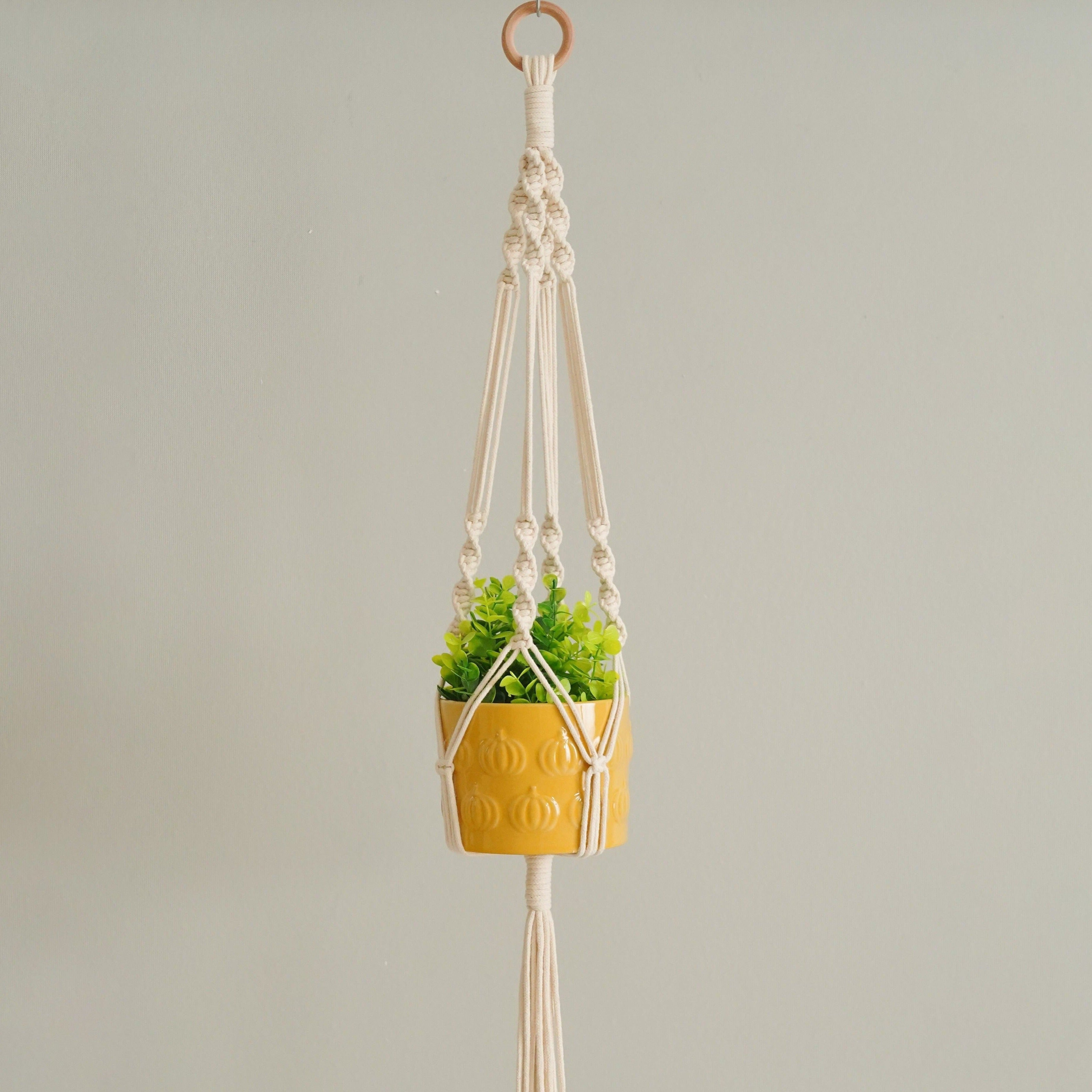 Kit de bricolaje para colgar plantas en macramé bohemio y escandinavo para una decoración elegante del hogar 