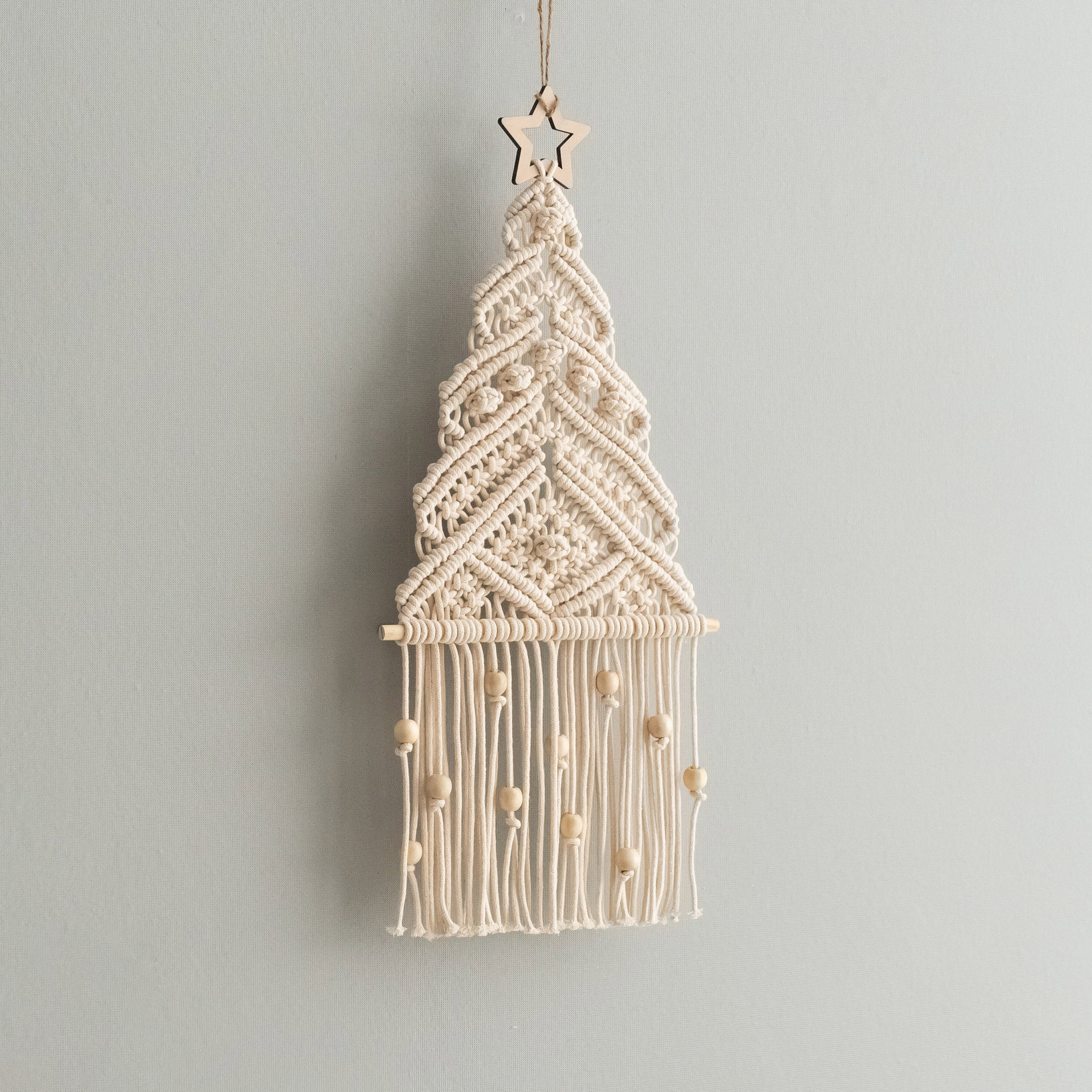 DIY Boho Christmas Tree Macrame Kit for Festive Wall Art