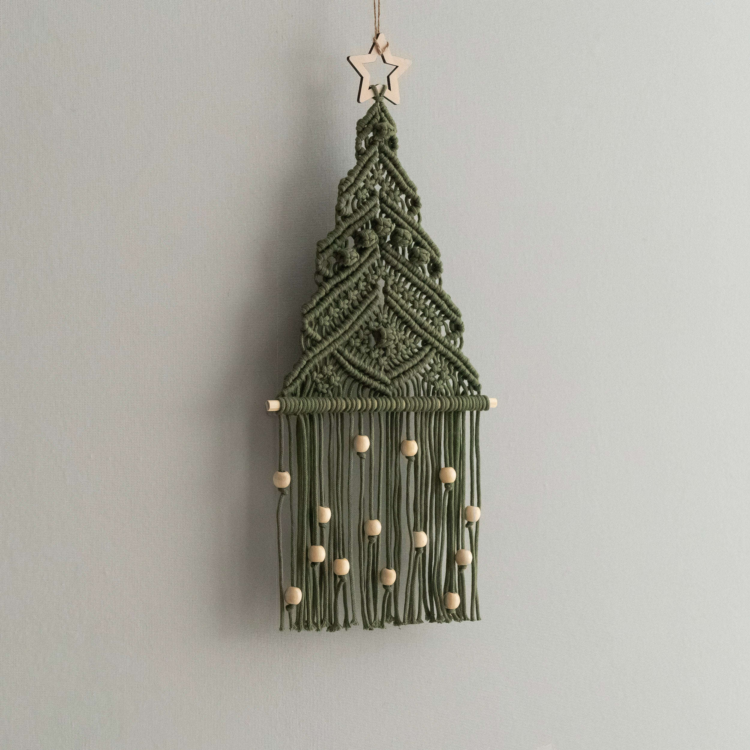 DIY Boho Christmas Tree Macrame Kit for Festive Wall Art