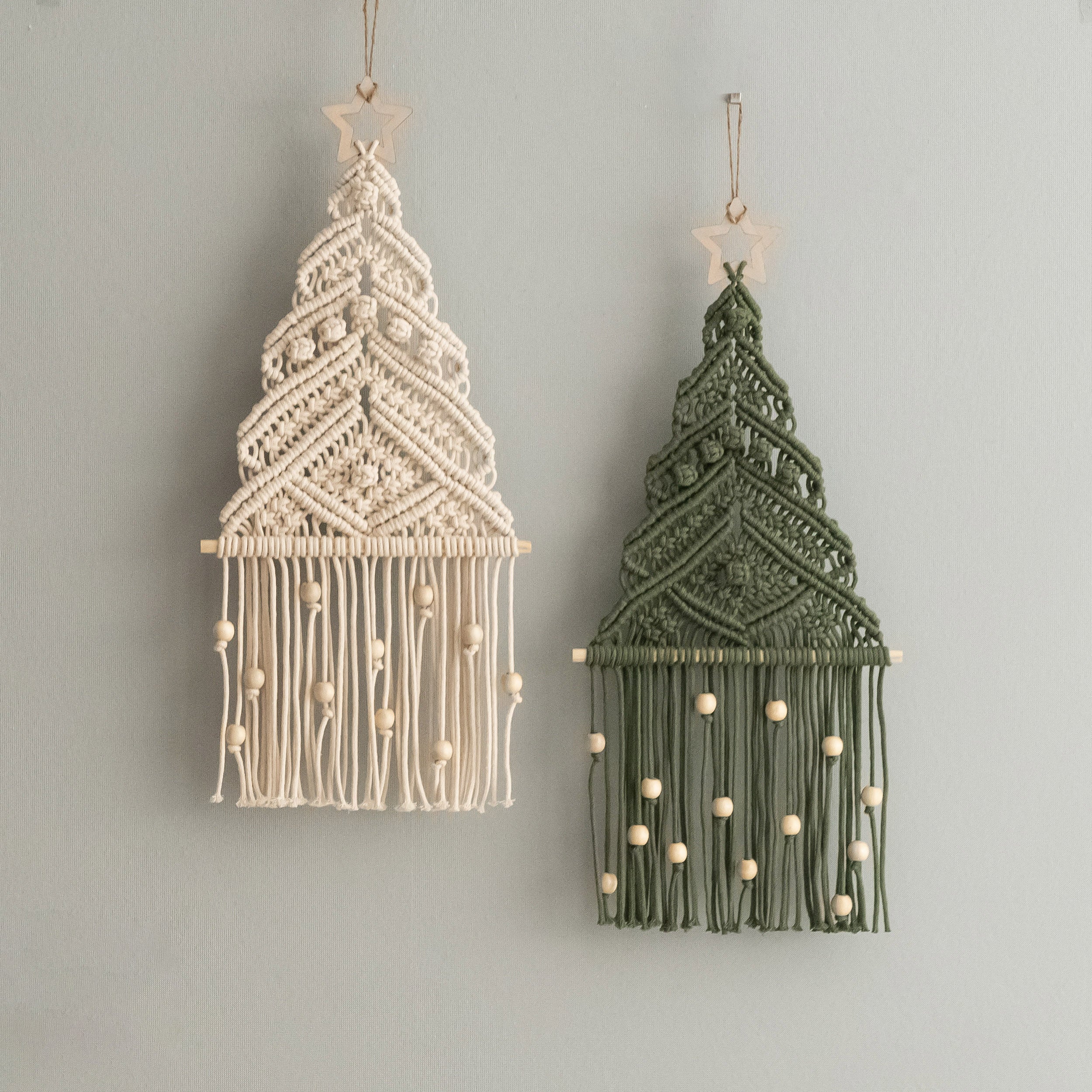 DIY Boho Christmas Tree Macrame Kit for Festive Wall Art