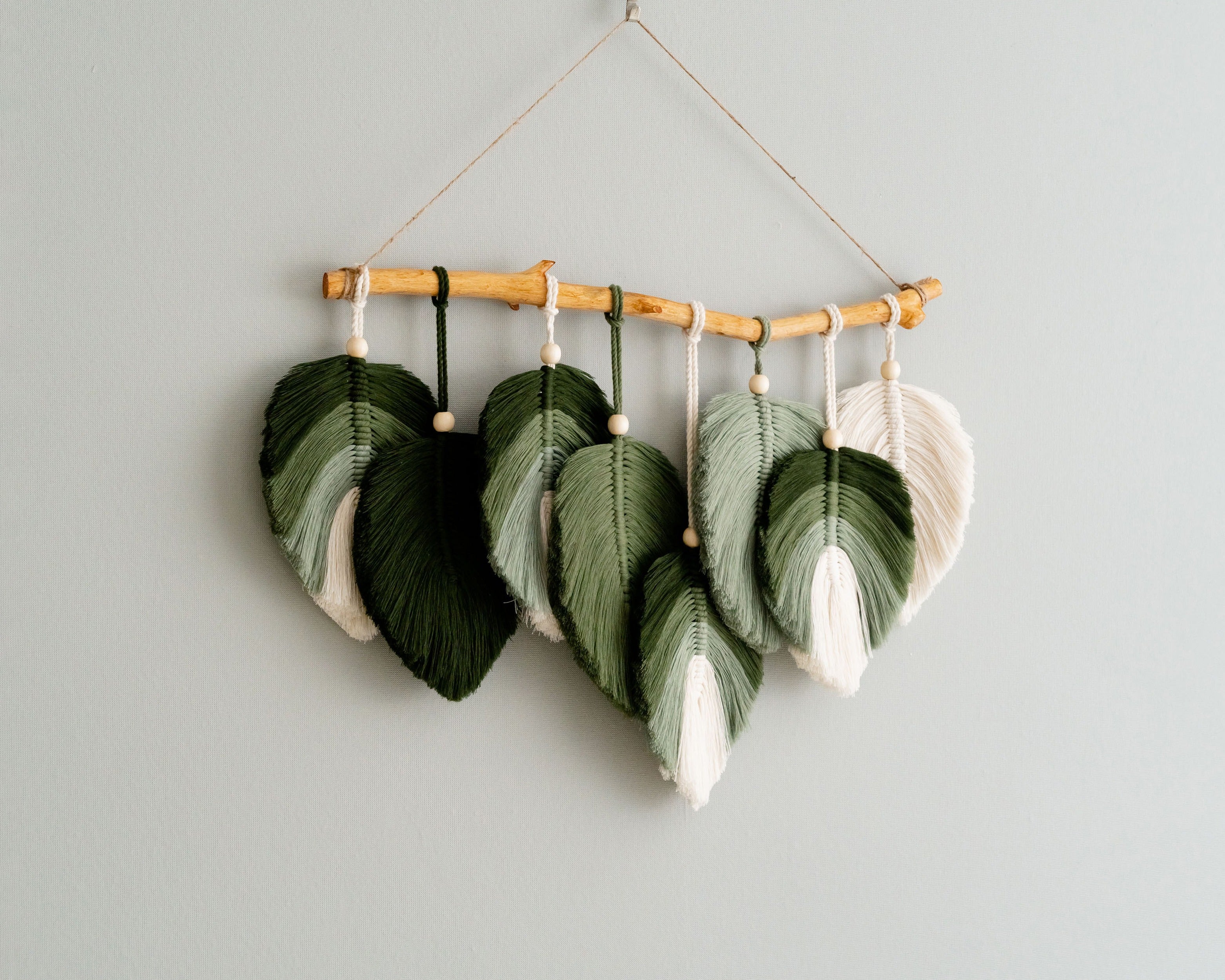 Tropical Farmhouse Macrame Leaves Wall Art For Home Decor