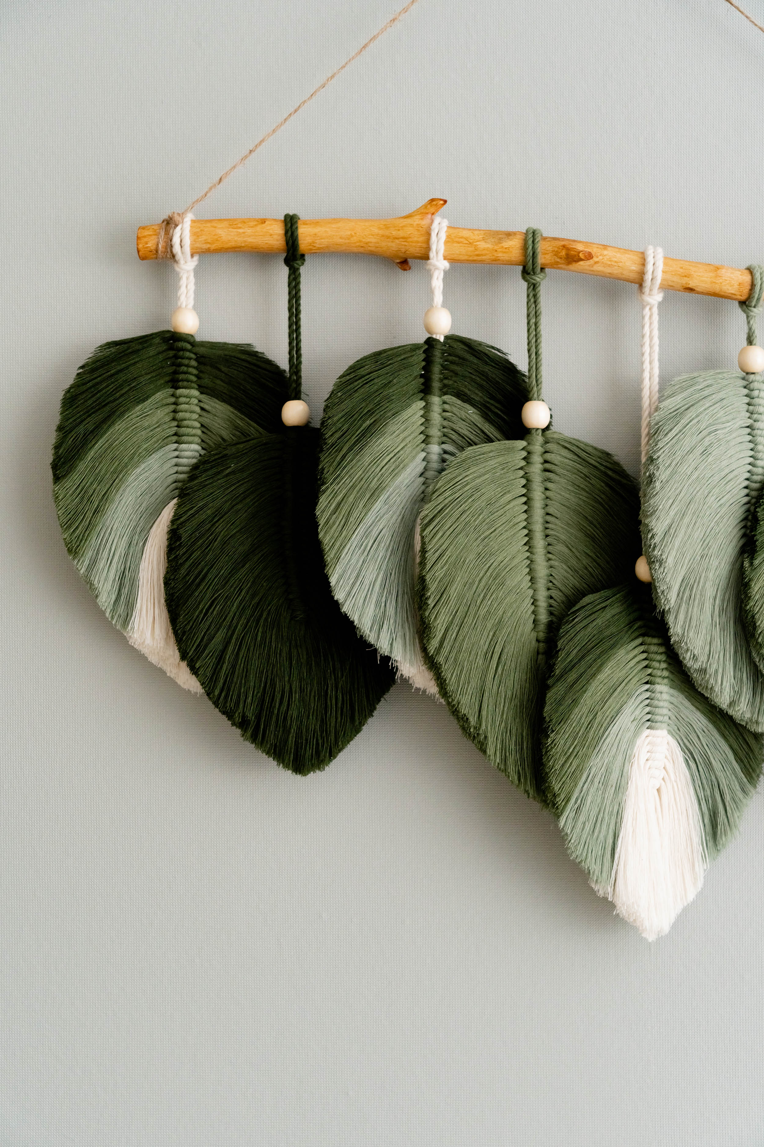 Tropical Farmhouse Macrame Leaves Wall Art For Home Decor