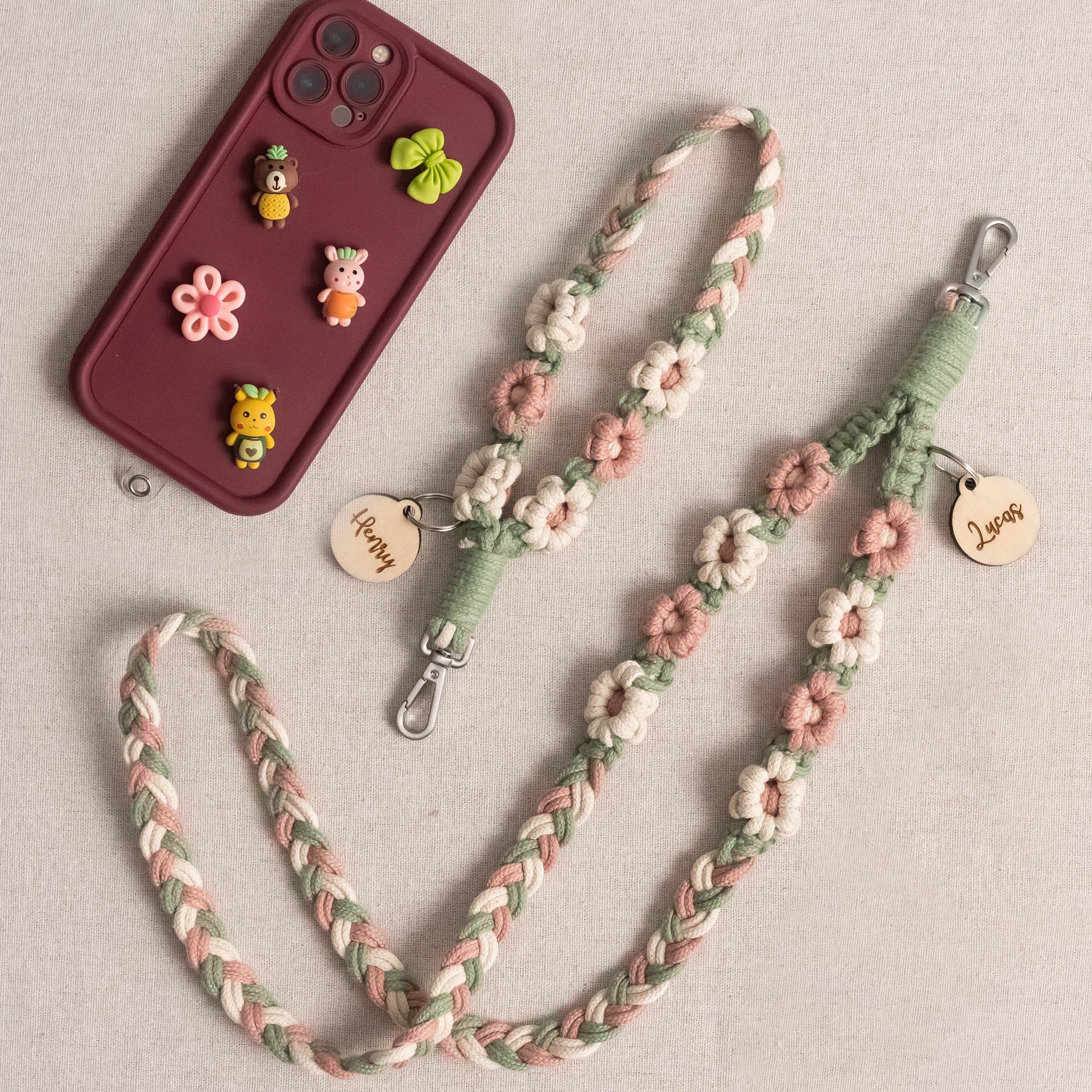 Macrame Phone Lanyard Strap Handmade for Boho Phone Style I99