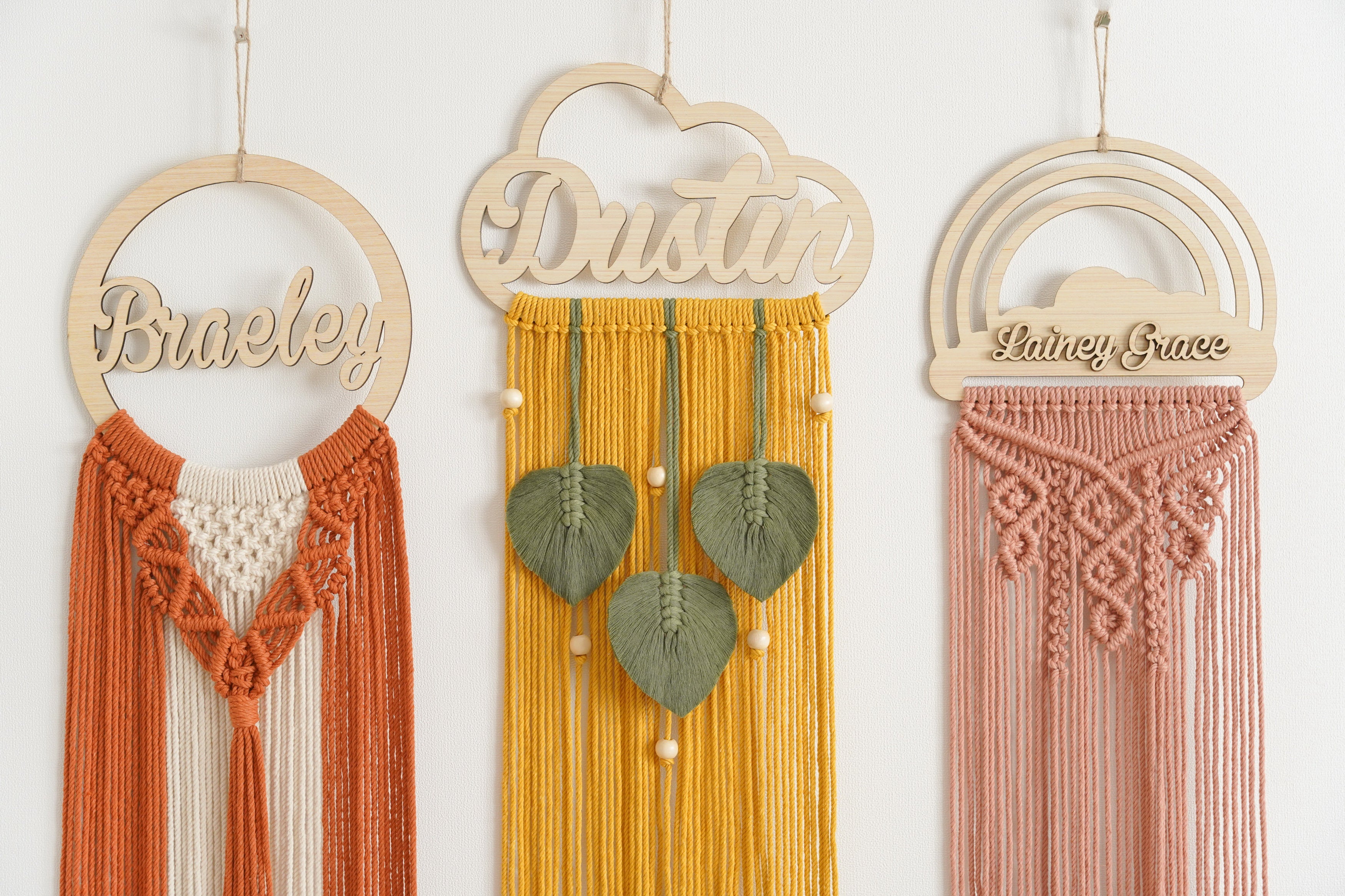 Personalized Name Sign Macrame Wall Hanging for Unique Wall Decor