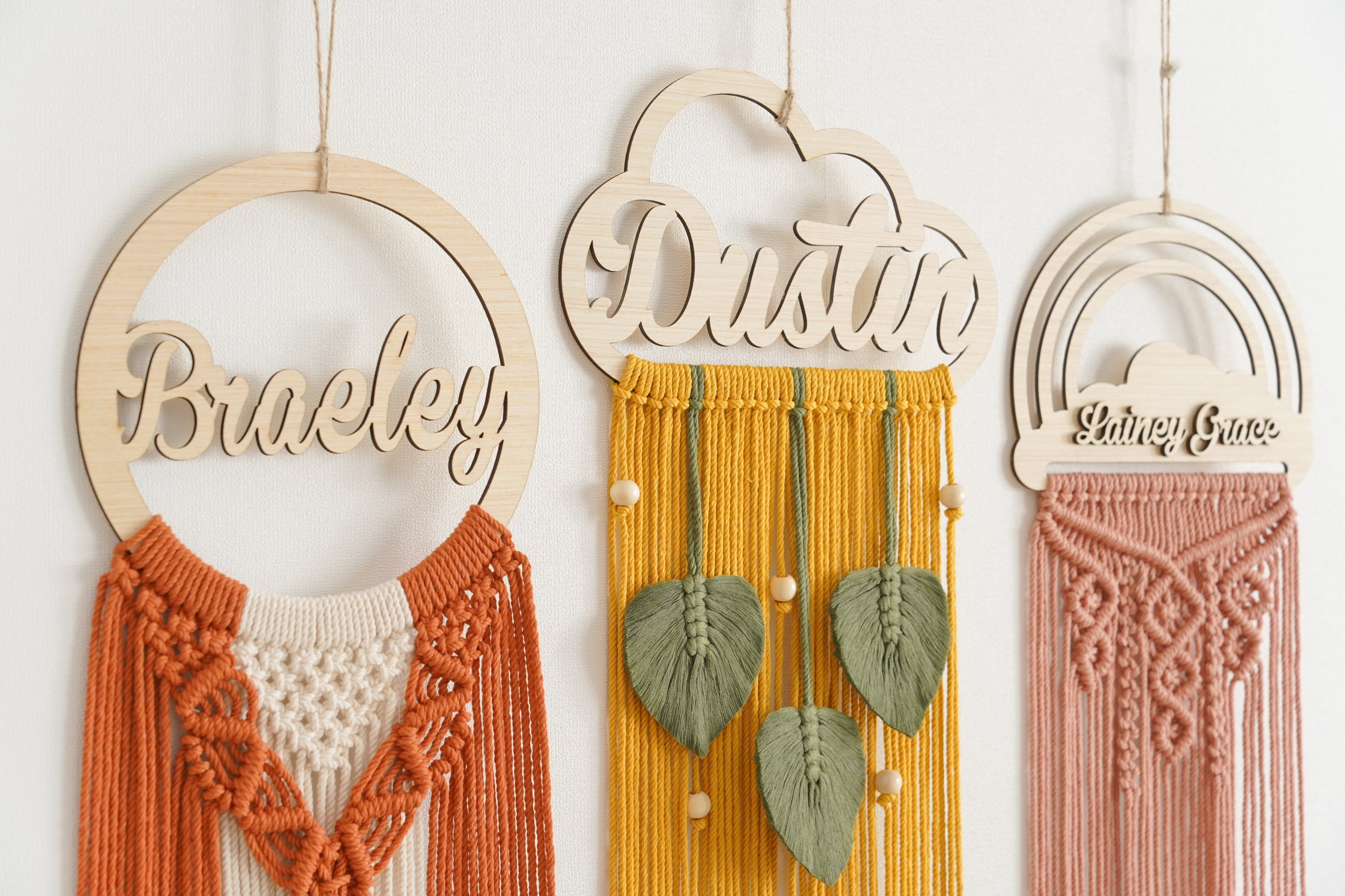 Personalized Name Sign Macrame Wall Hanging for Unique Wall Decor