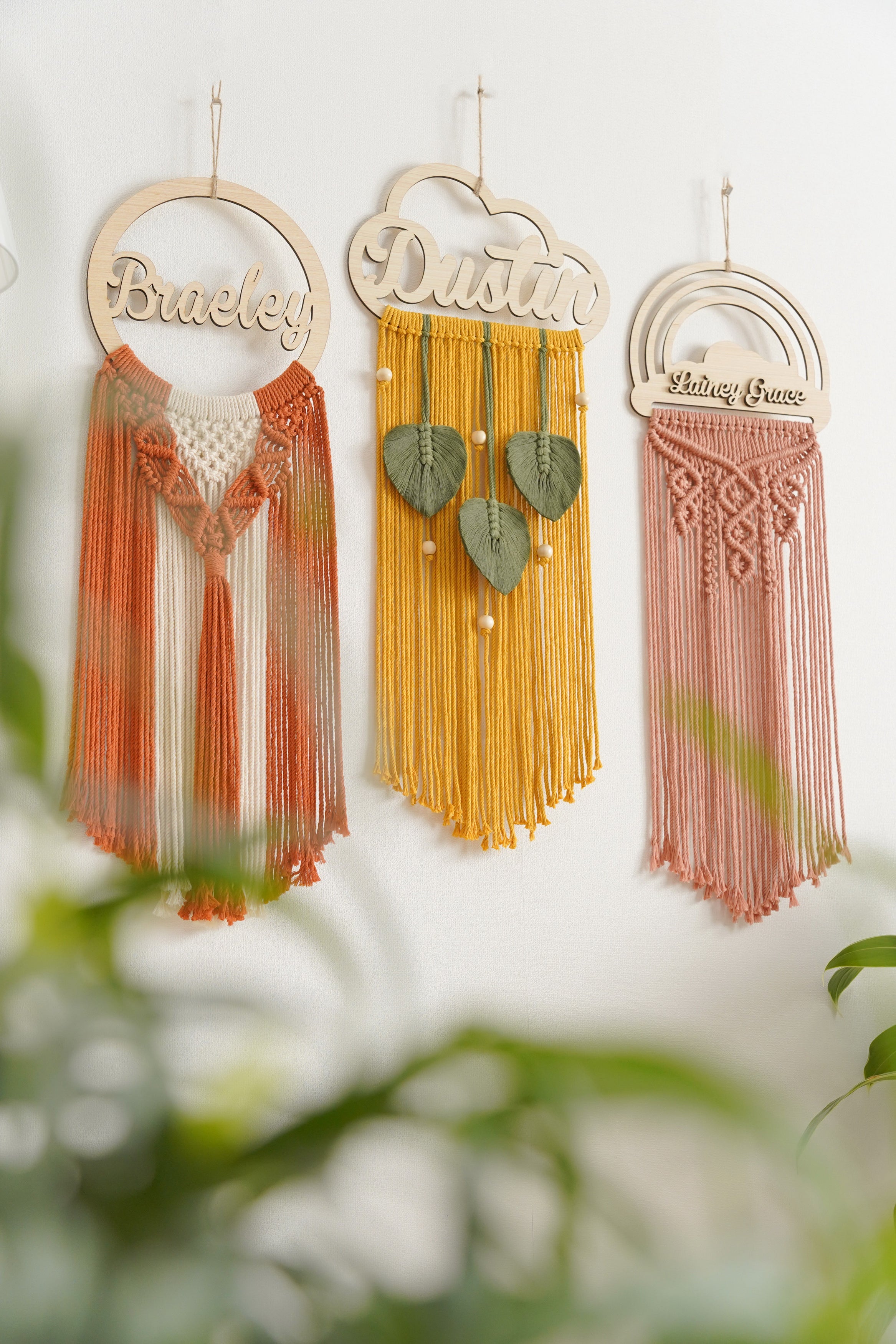 Personalized Name Sign Macrame Wall Hanging for Unique Wall Decor