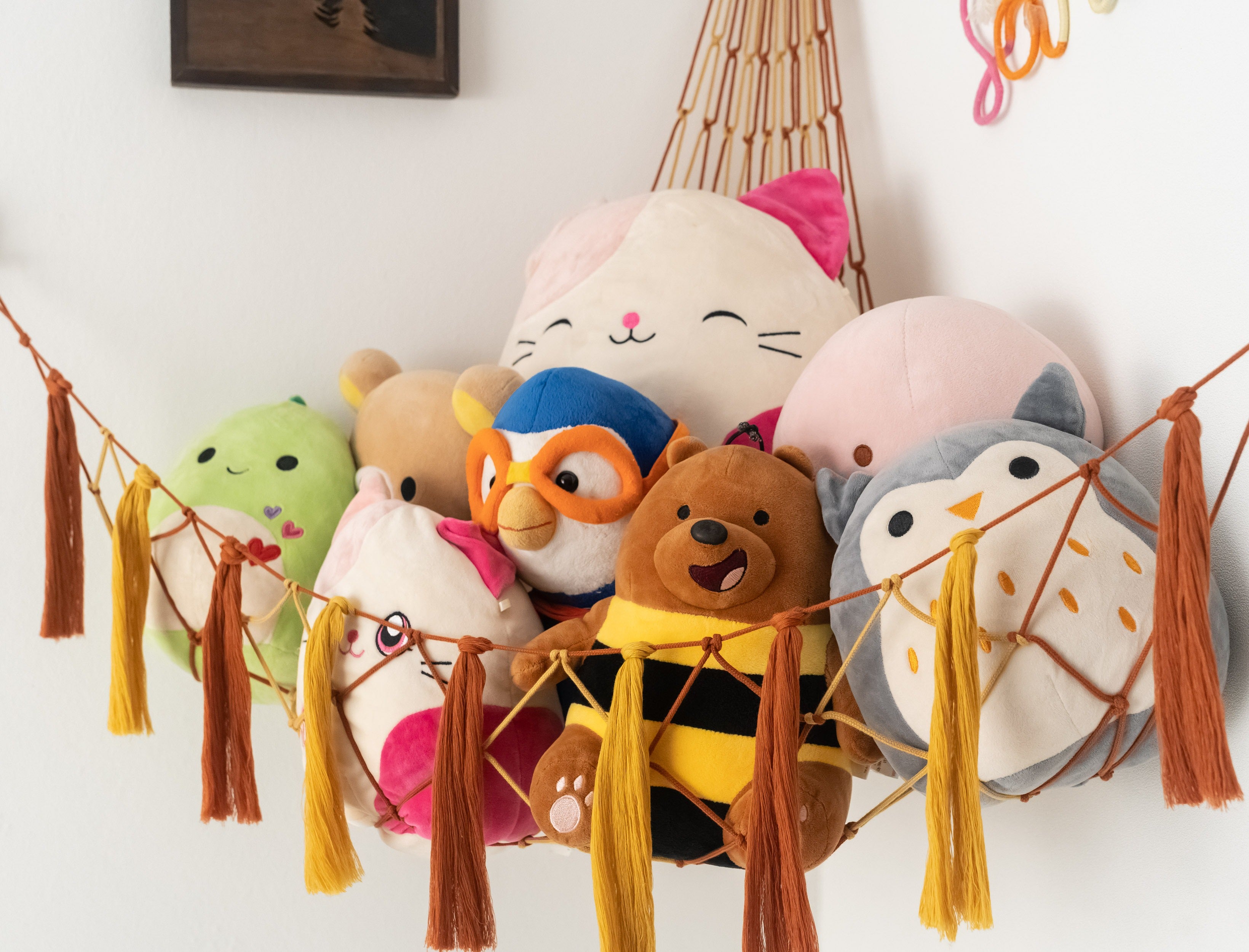 Macrame Toy Storage Hammock for Boho Nursery Decor H20