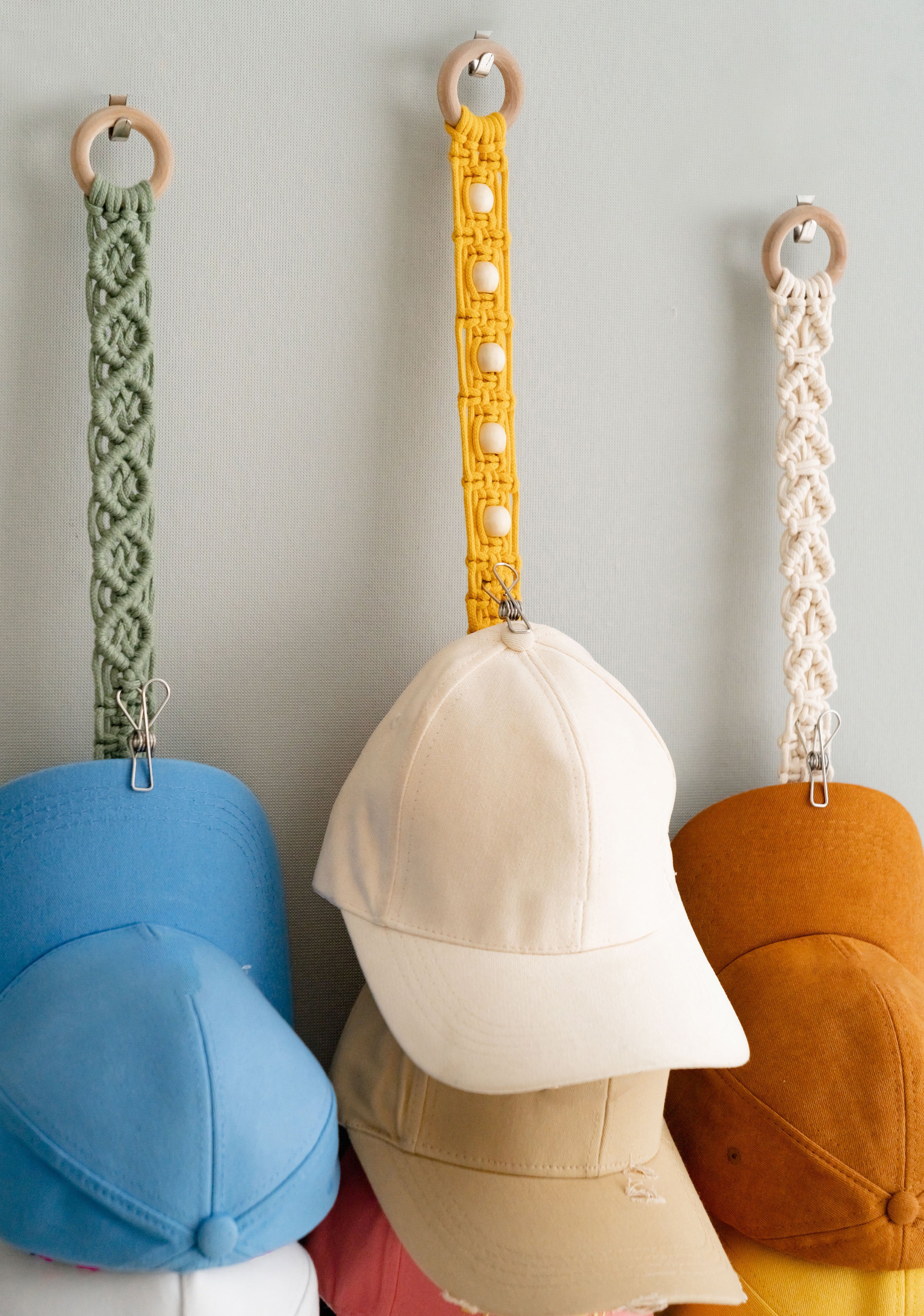 Macrame Cap Hanger macrame cord for Cap Hanger Wall Decor I49