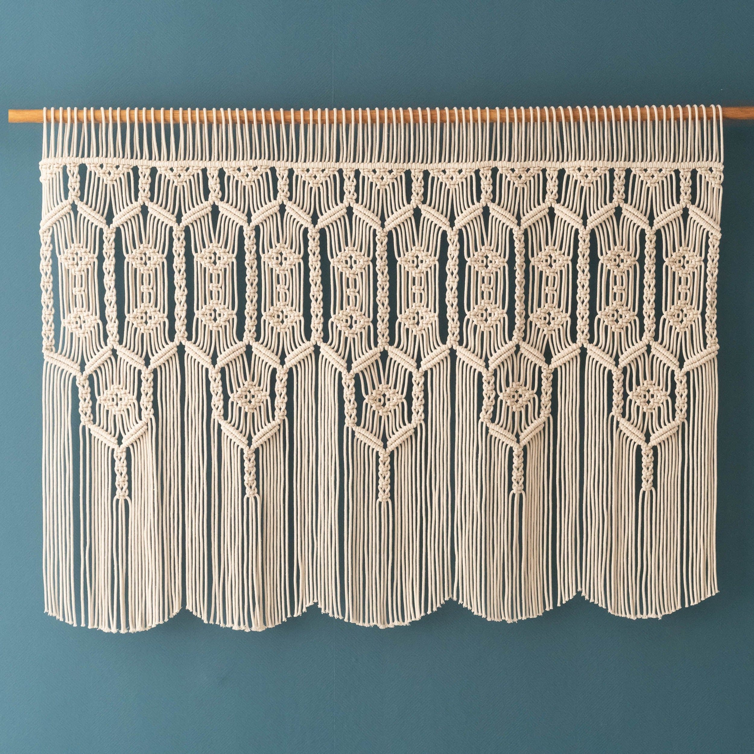 Macrame Curtain – Cotton Rope Boho Wall Hanging for Home Decor C31