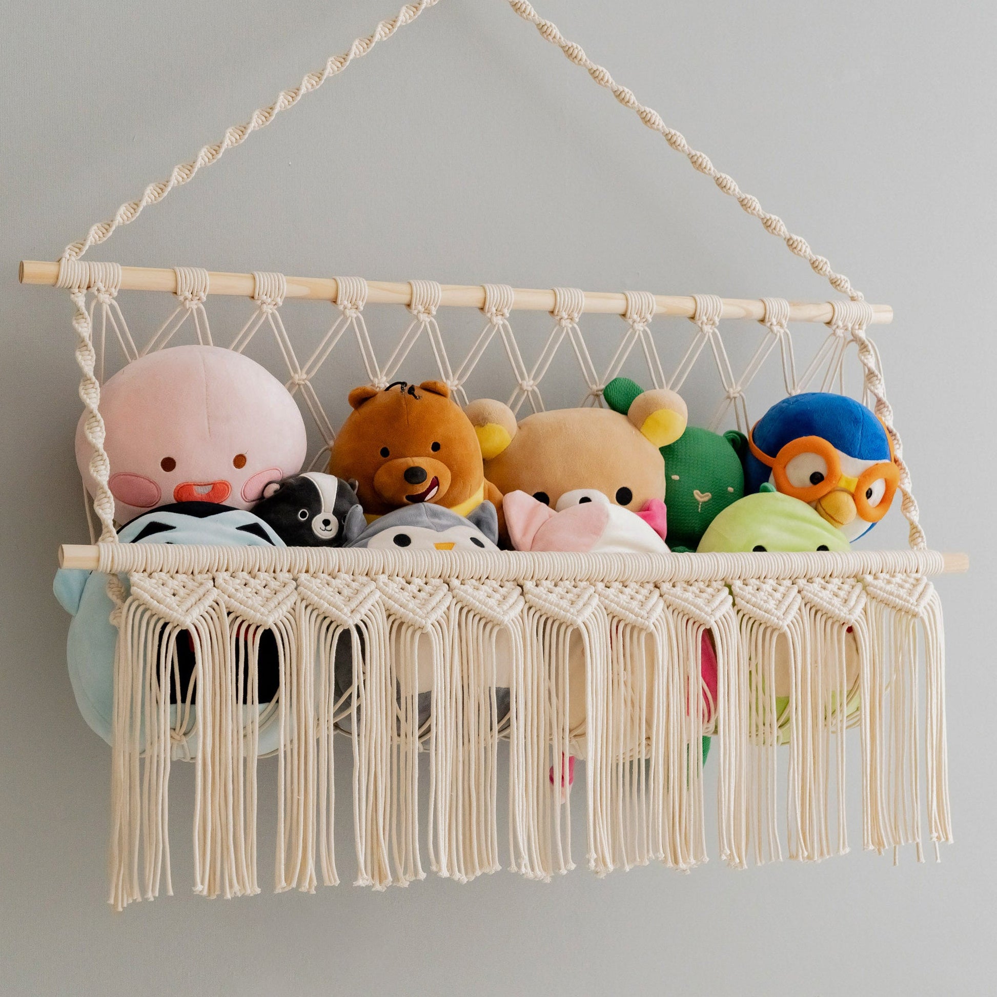 Macrame Toy Storage Hammock for Toy Hammock and Plush Net I65