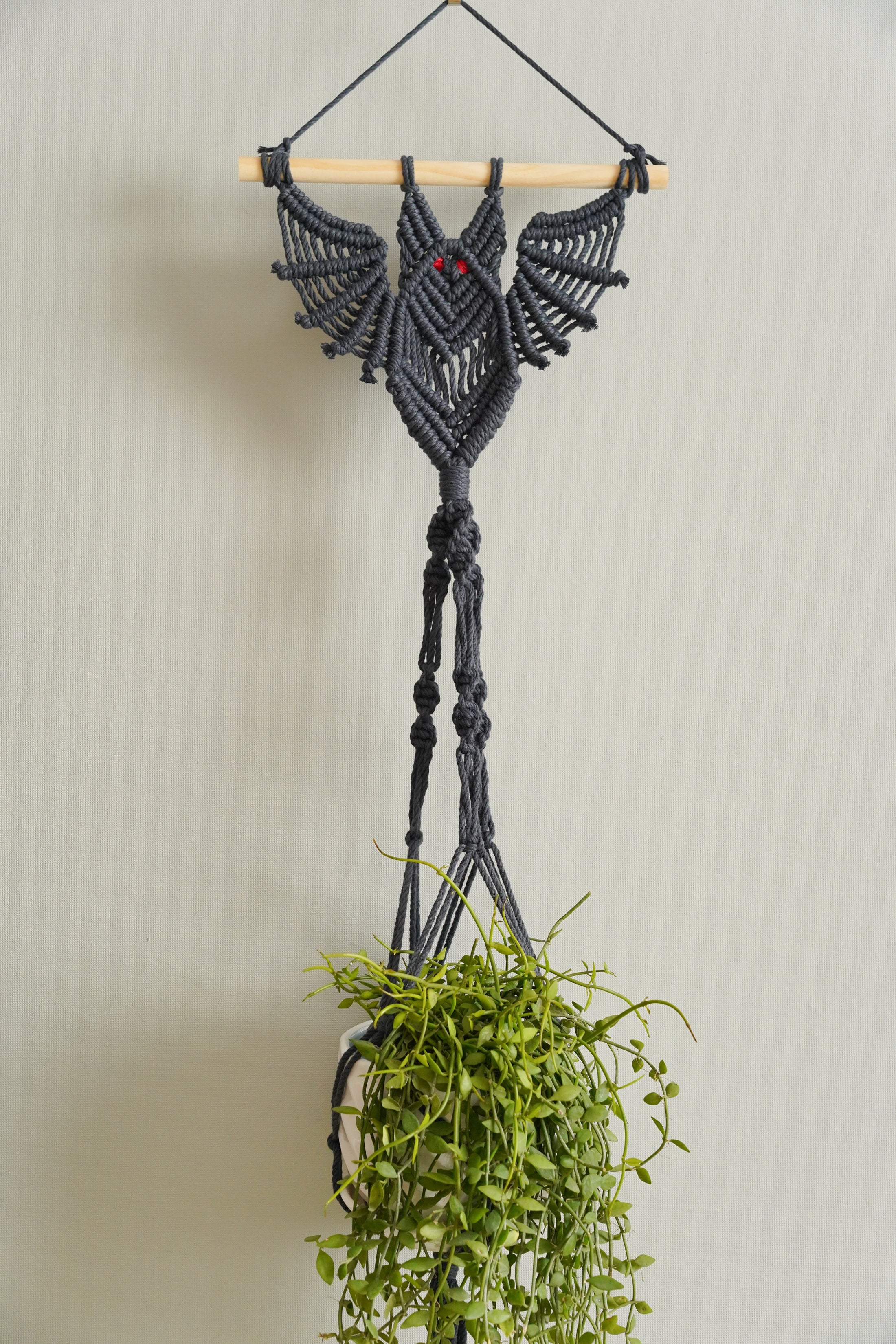 Macrame Bat Wall Hanging for Boho and Gothic Decor