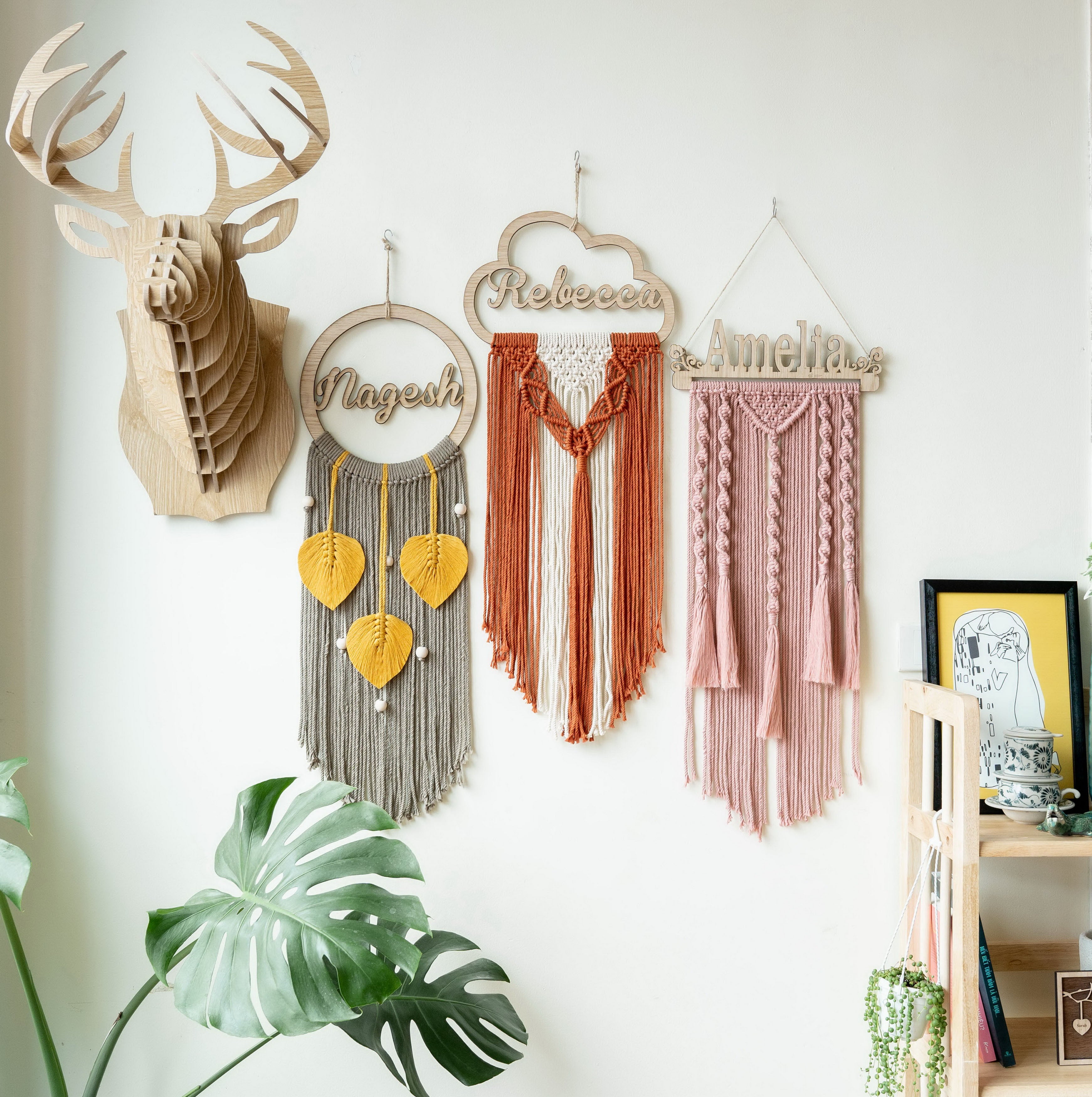 Personalized Name Sign Macrame Wall Hanging for Unique Wall Decor