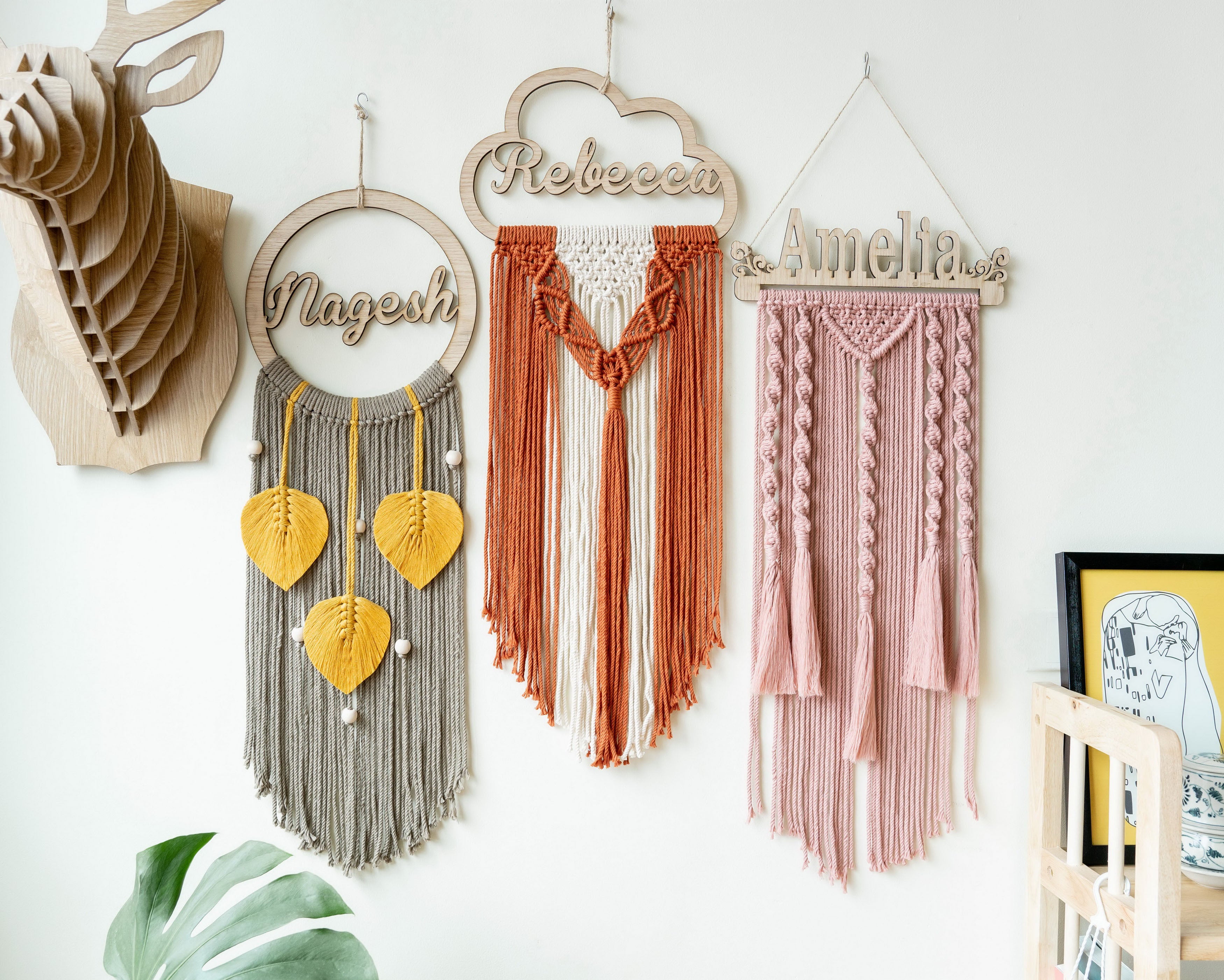 Personalized Name Sign Macrame Wall Hanging for Unique Wall Decor