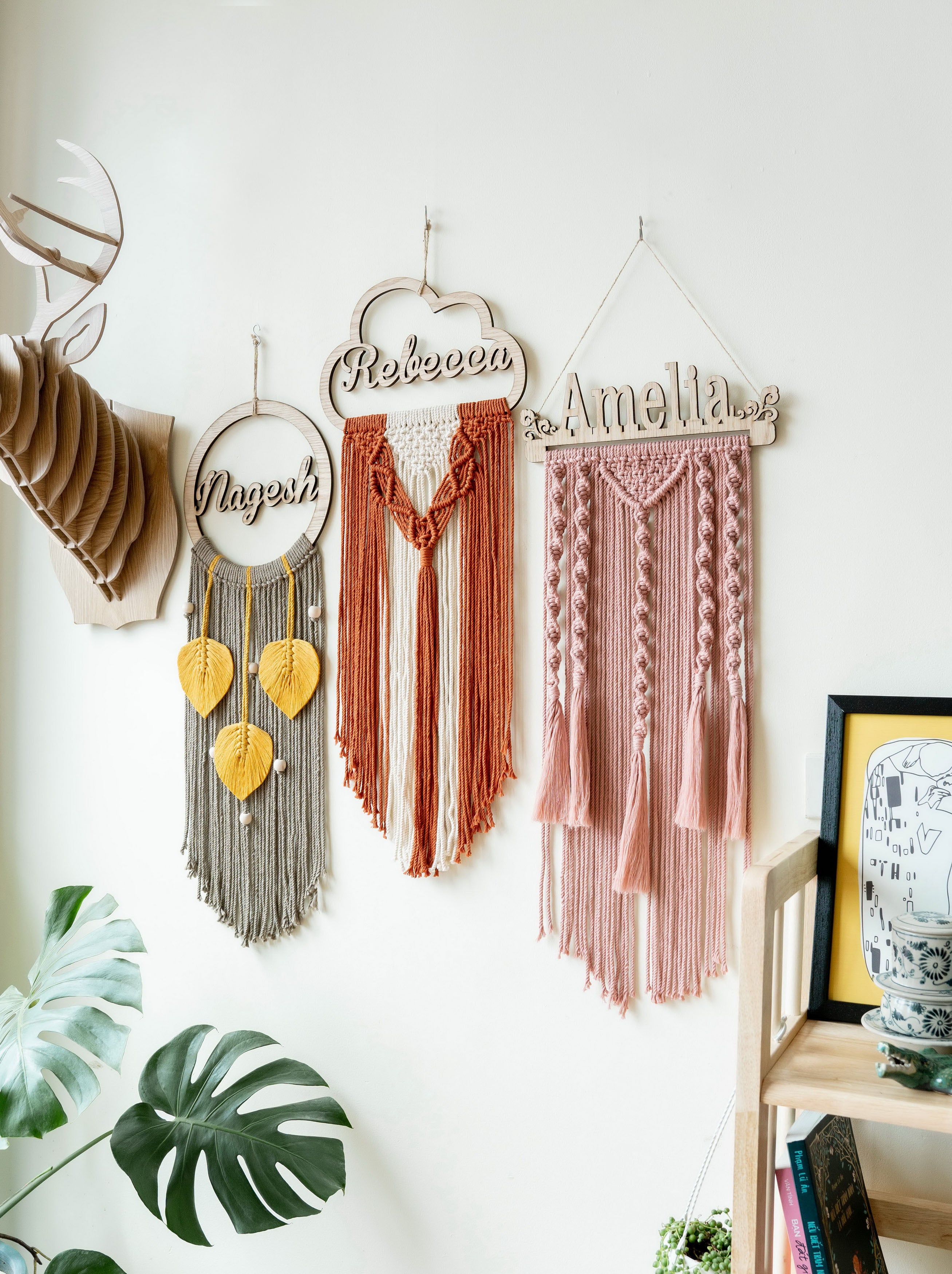 Personalized Name Sign Macrame Wall Hanging for Unique Wall Decor