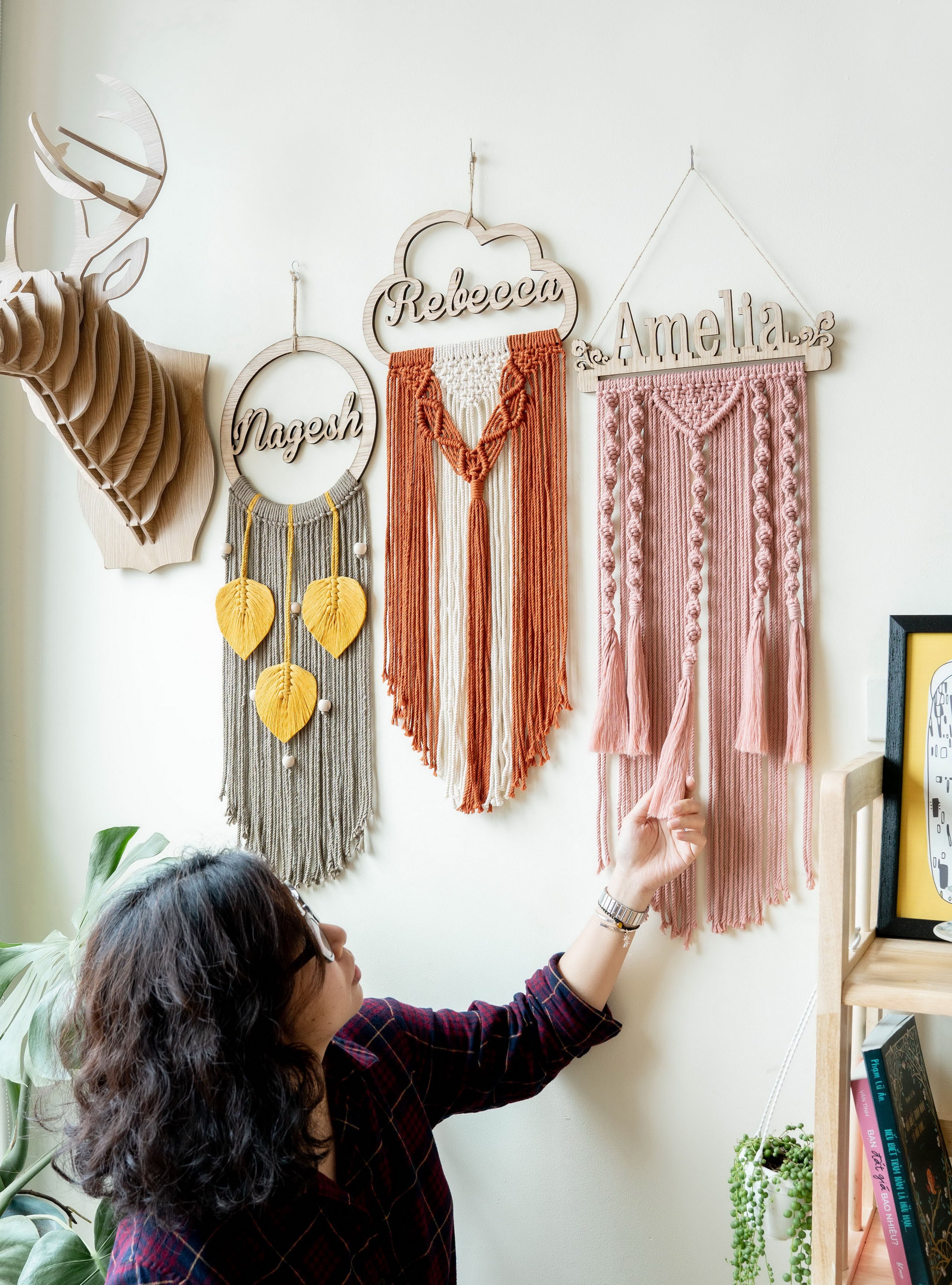 Personalized Name Sign Macrame Wall Hanging for Unique Wall Decor