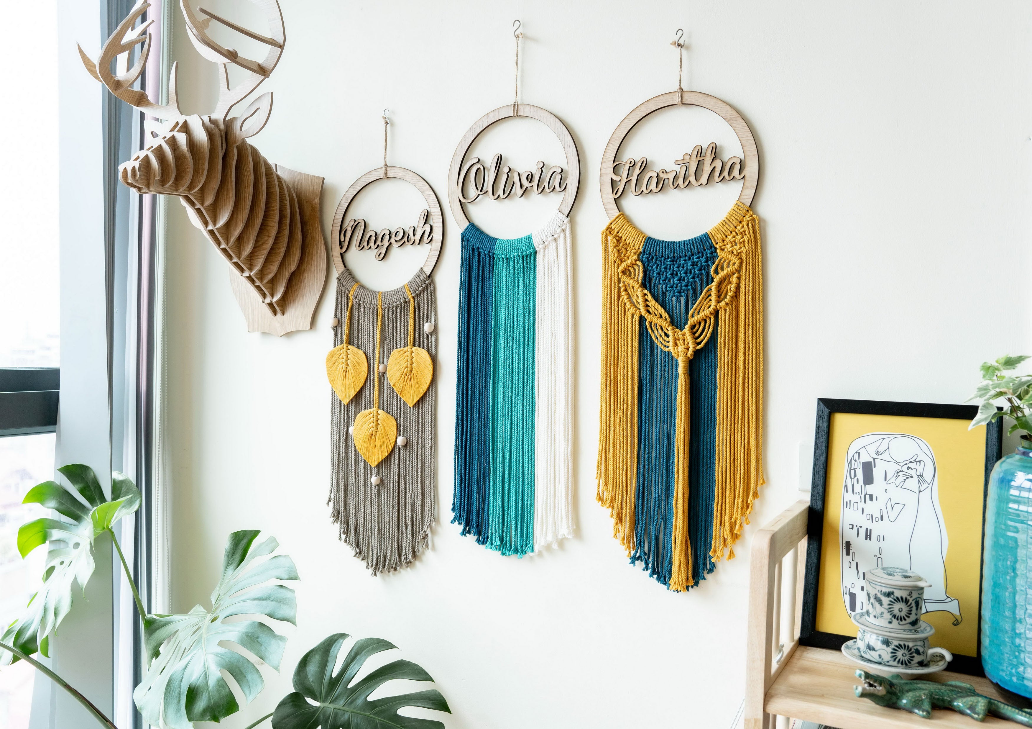 Personalized Name Sign Macrame Wall Hanging for Unique Wall Decor