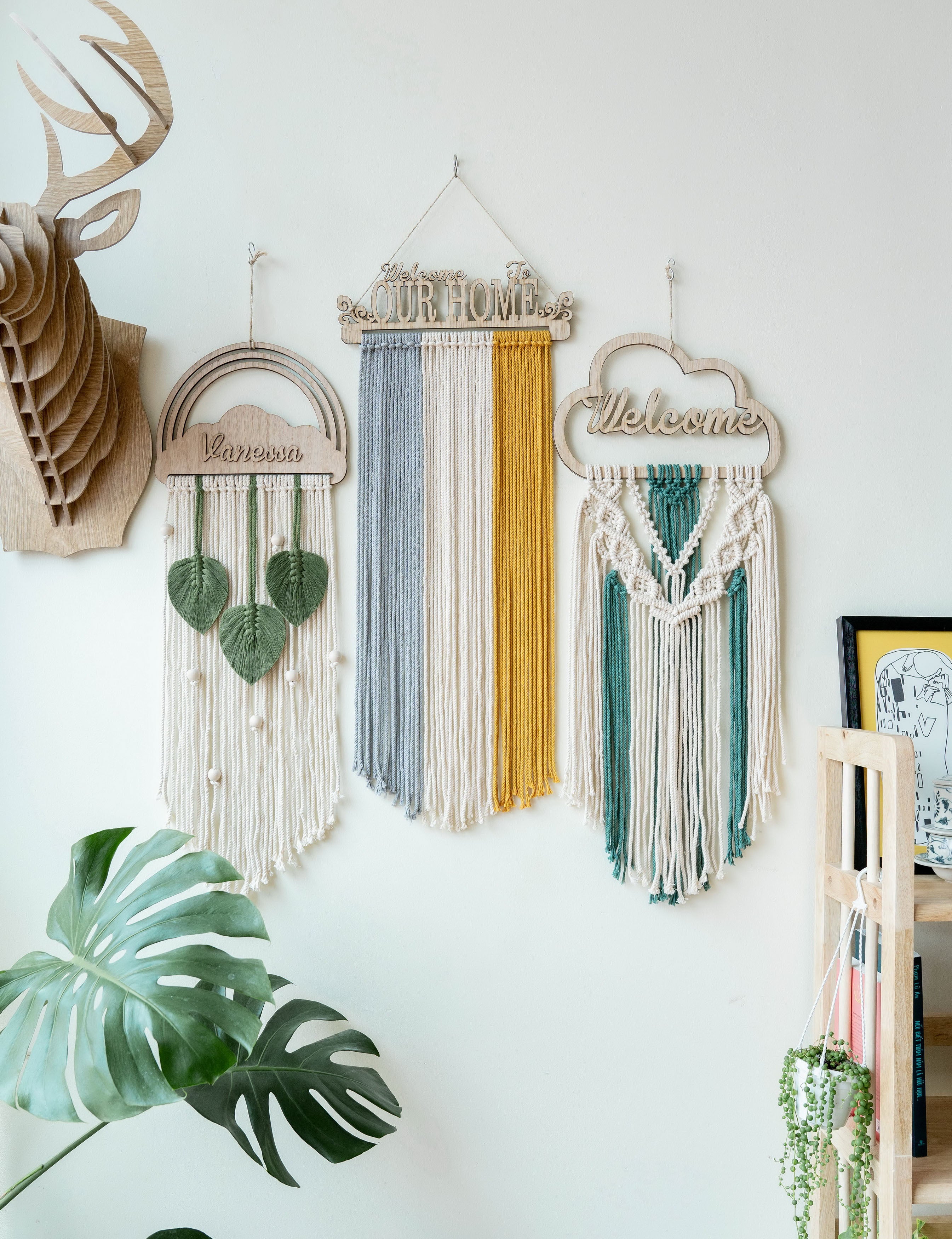 Personalized Name Sign Macrame Wall Hanging for Unique Wall Decor