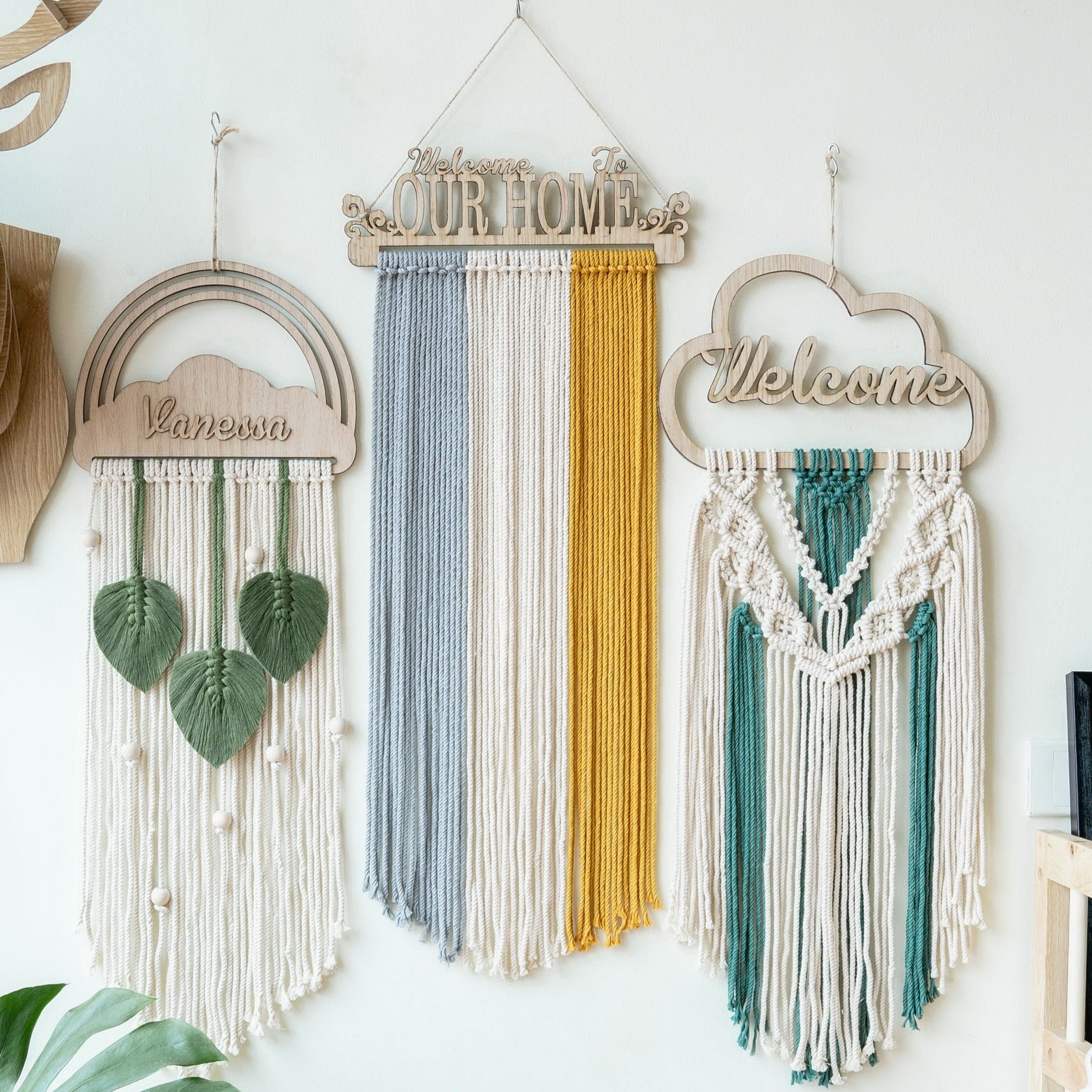 Custom Macrame Name Sign for Distinctive Wall Art