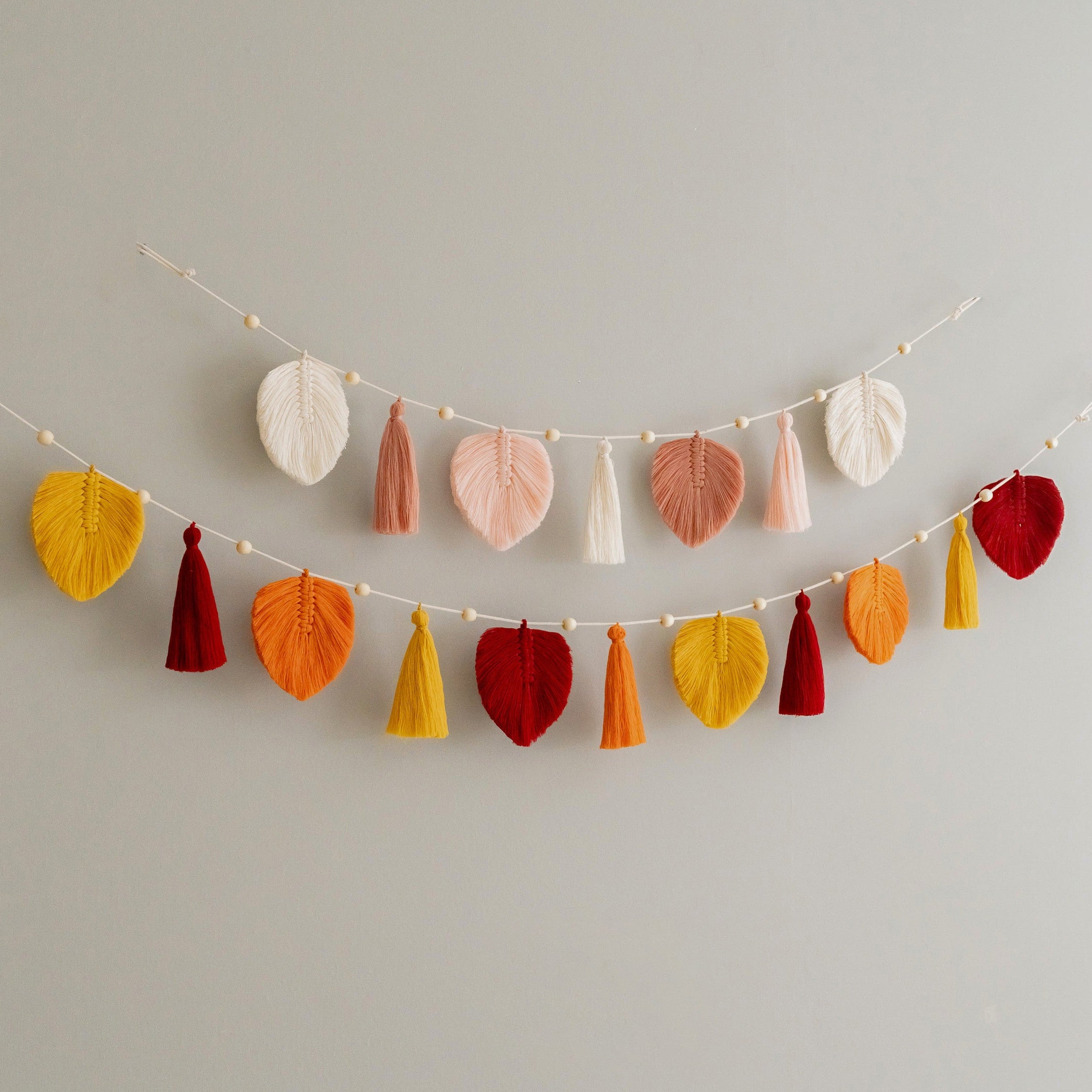 Macrame Leaf Garland macrame for boho wall decor and leaf garland L38