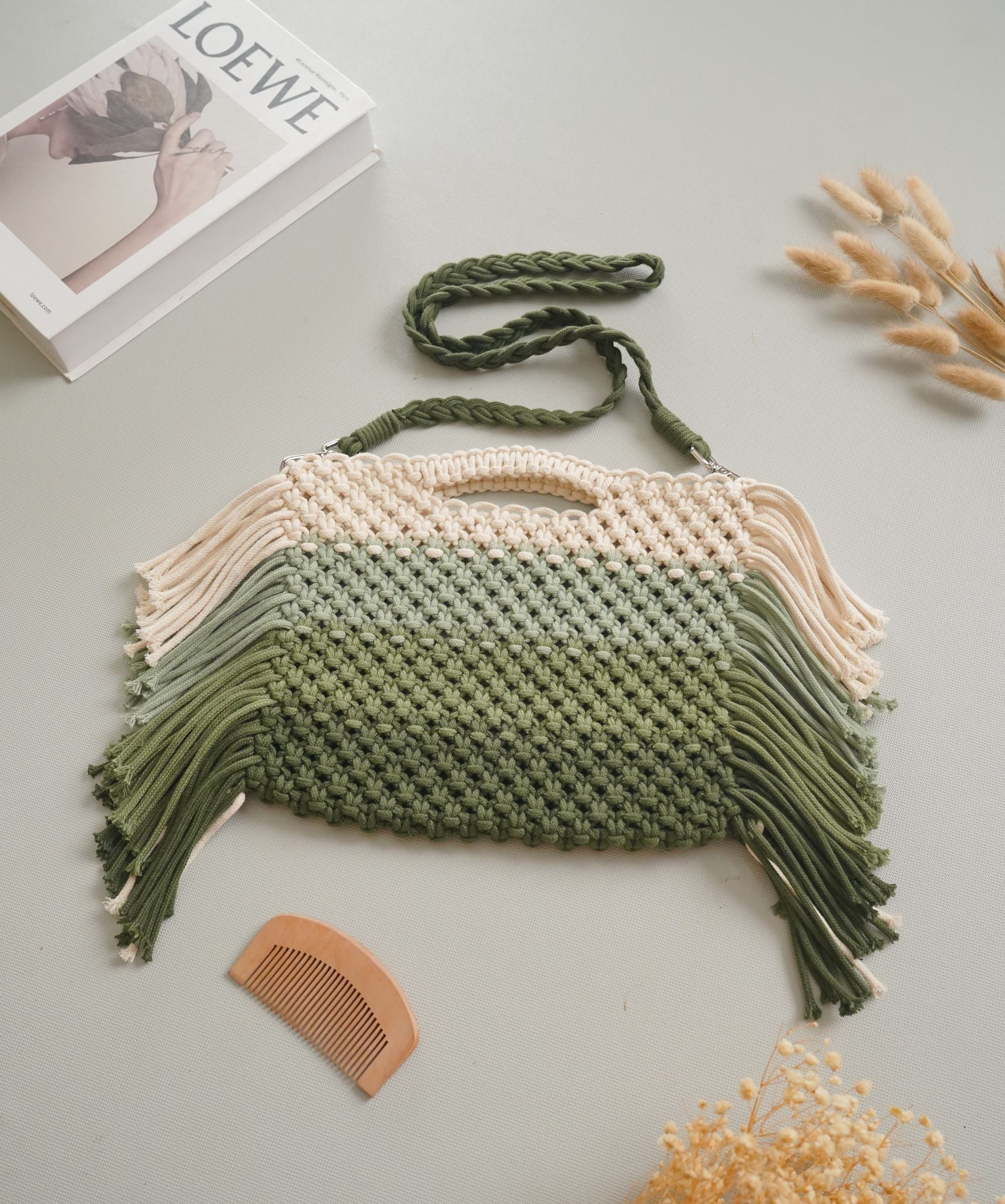 Macrame Sling Bag Pattern For DIY Tutorial for Boho Chic Accessory