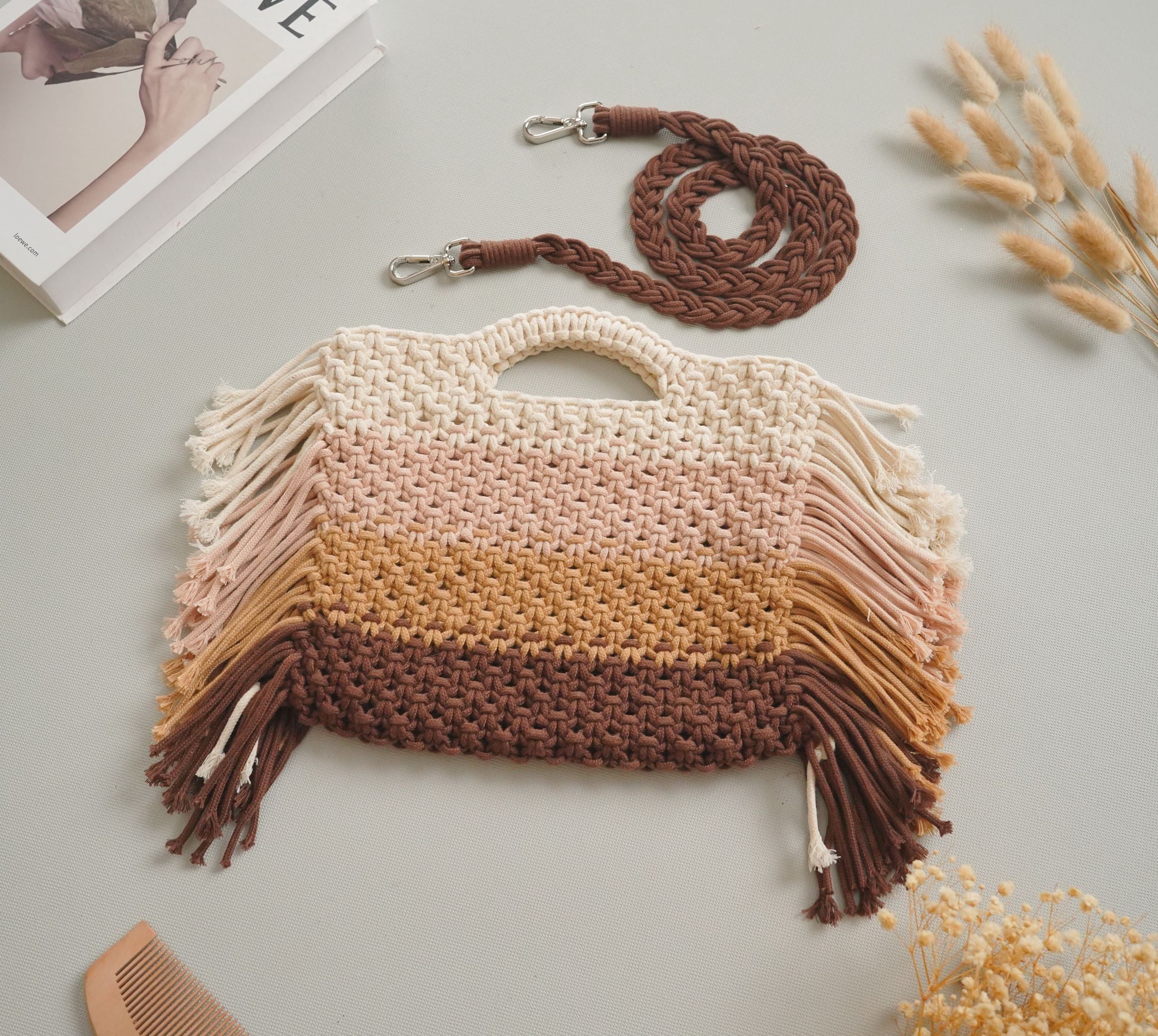 Macrame Sling Bag DIY Kit Perfect for Scandinavian Boho Craft Lovers