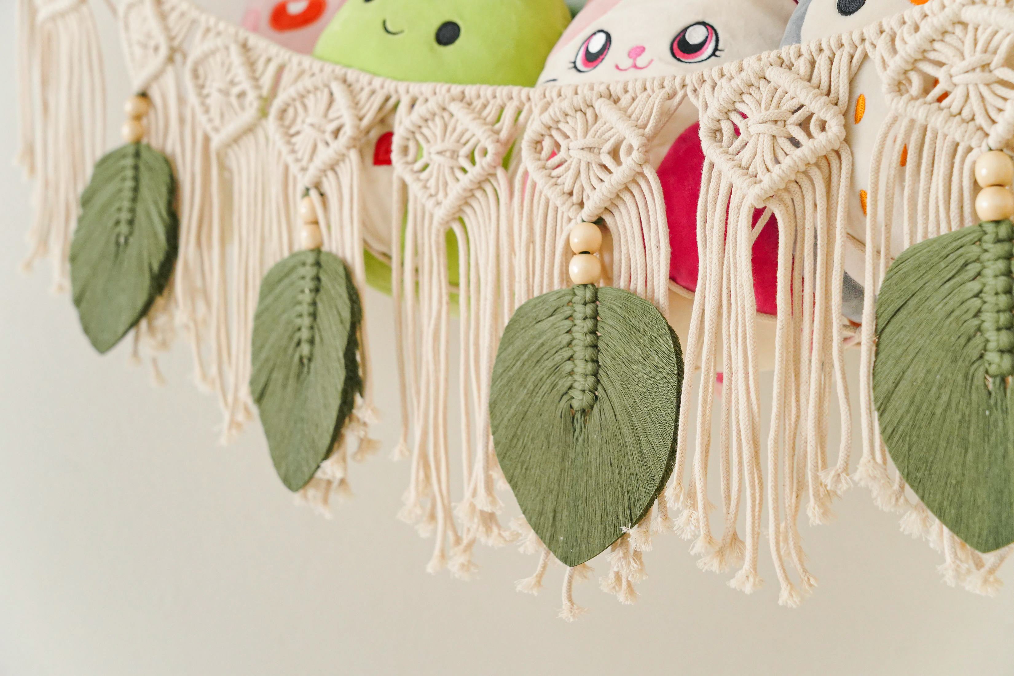 Macrame Toy Storage Kids Toy Wall Storage and Boho Nursery Style I24