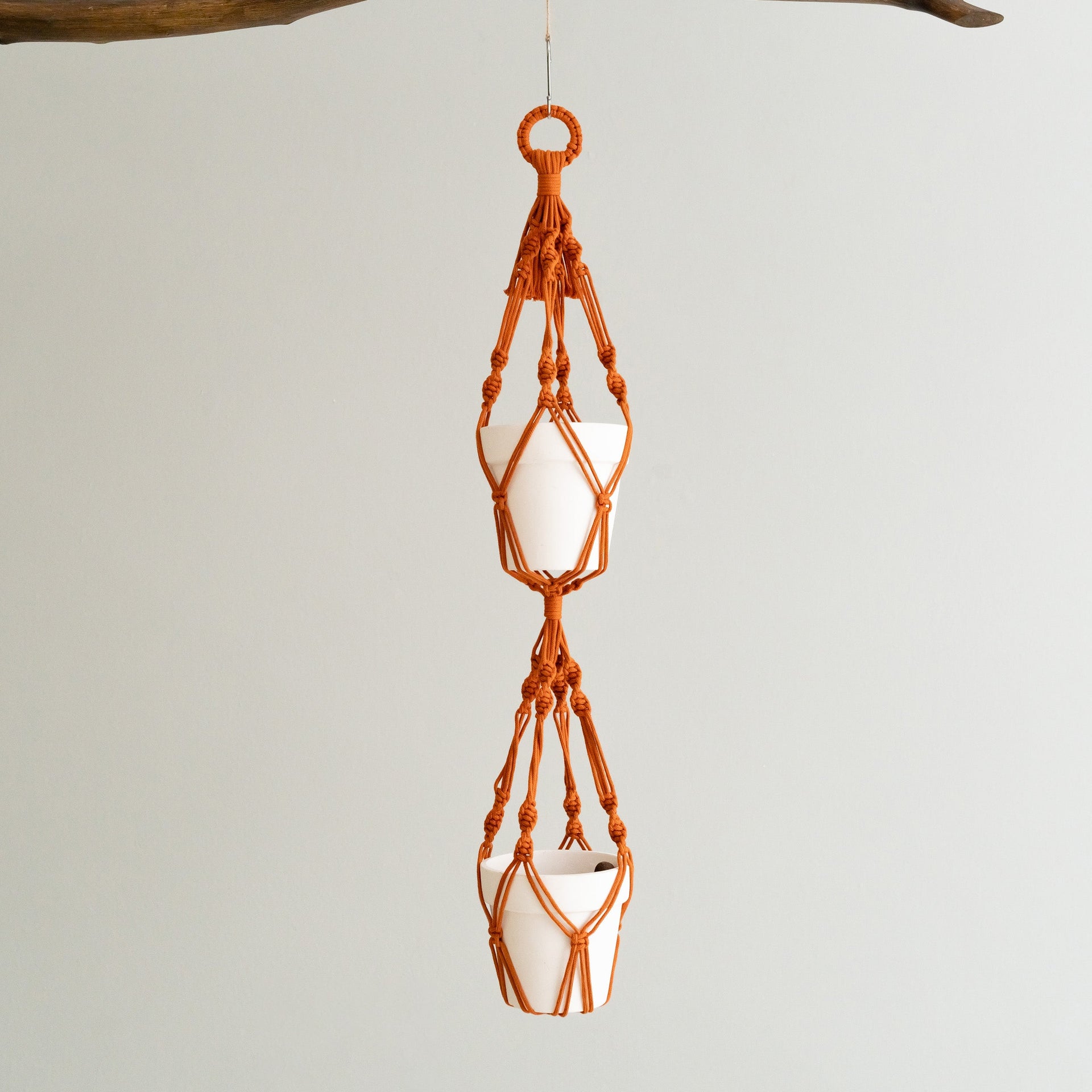 Macrame Plant Hanger macrame for house plant hanger and gifts I73 - 2 Tiers -  39" ~ 100cm / Style 1