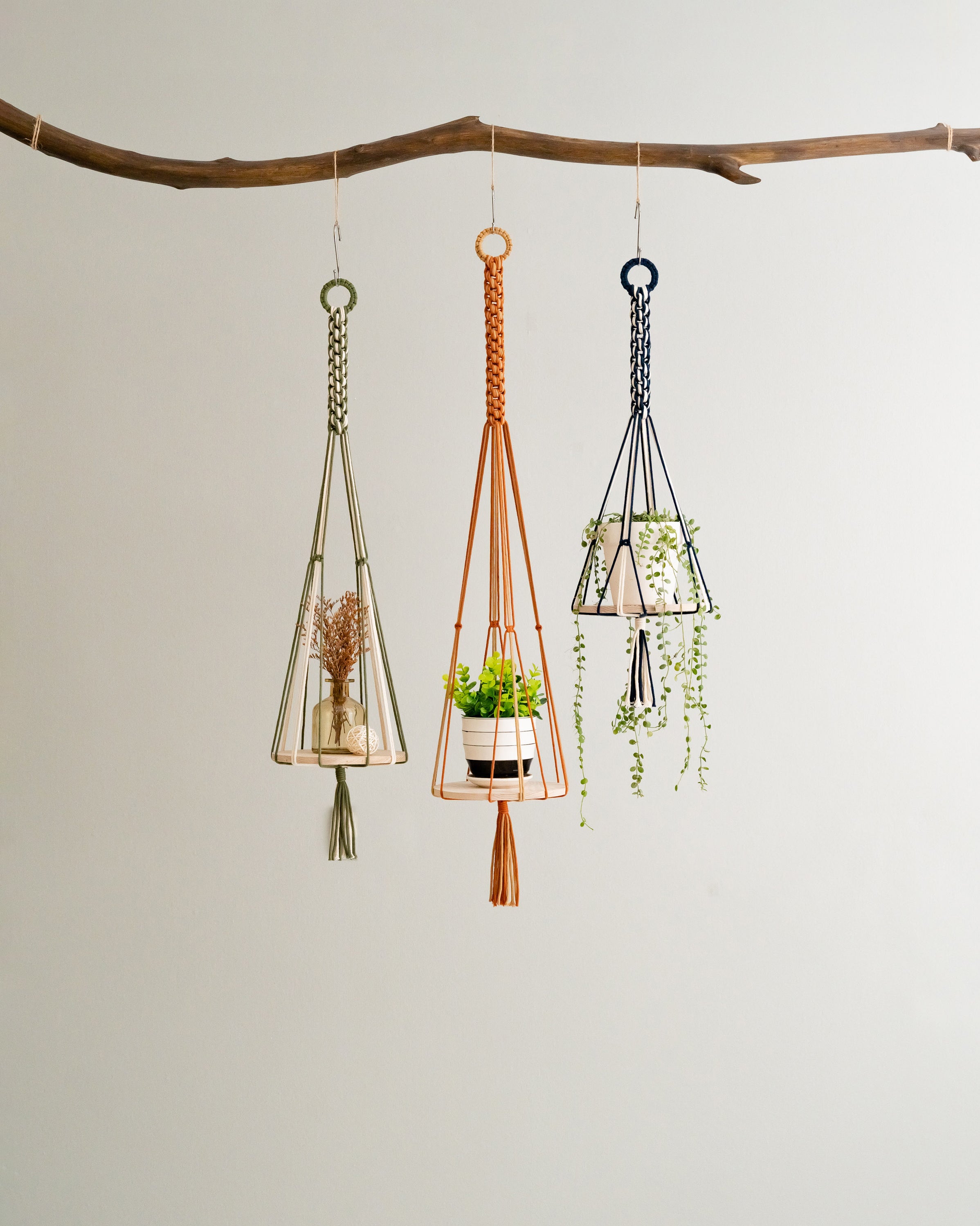 Macrame Plant Shelf for Stylish Indoor Hanging Planters